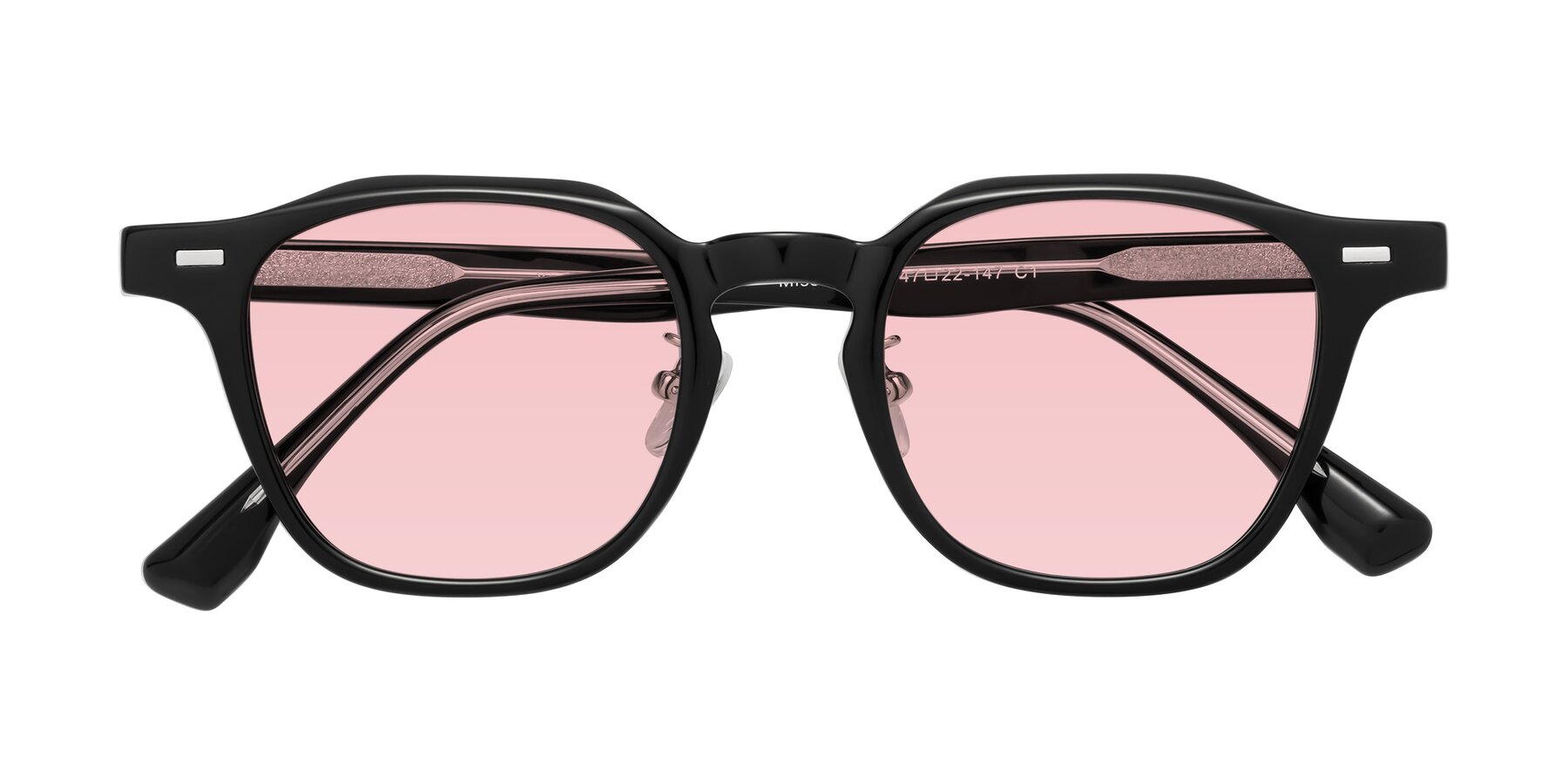 Folded Front of Mississauga in Black with Light Garnet Tinted Lenses
