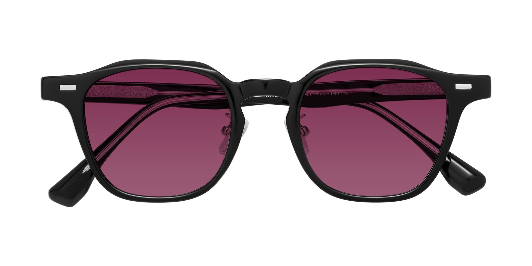 Folded Front of Mississauga in Black with Wine Tinted Lenses