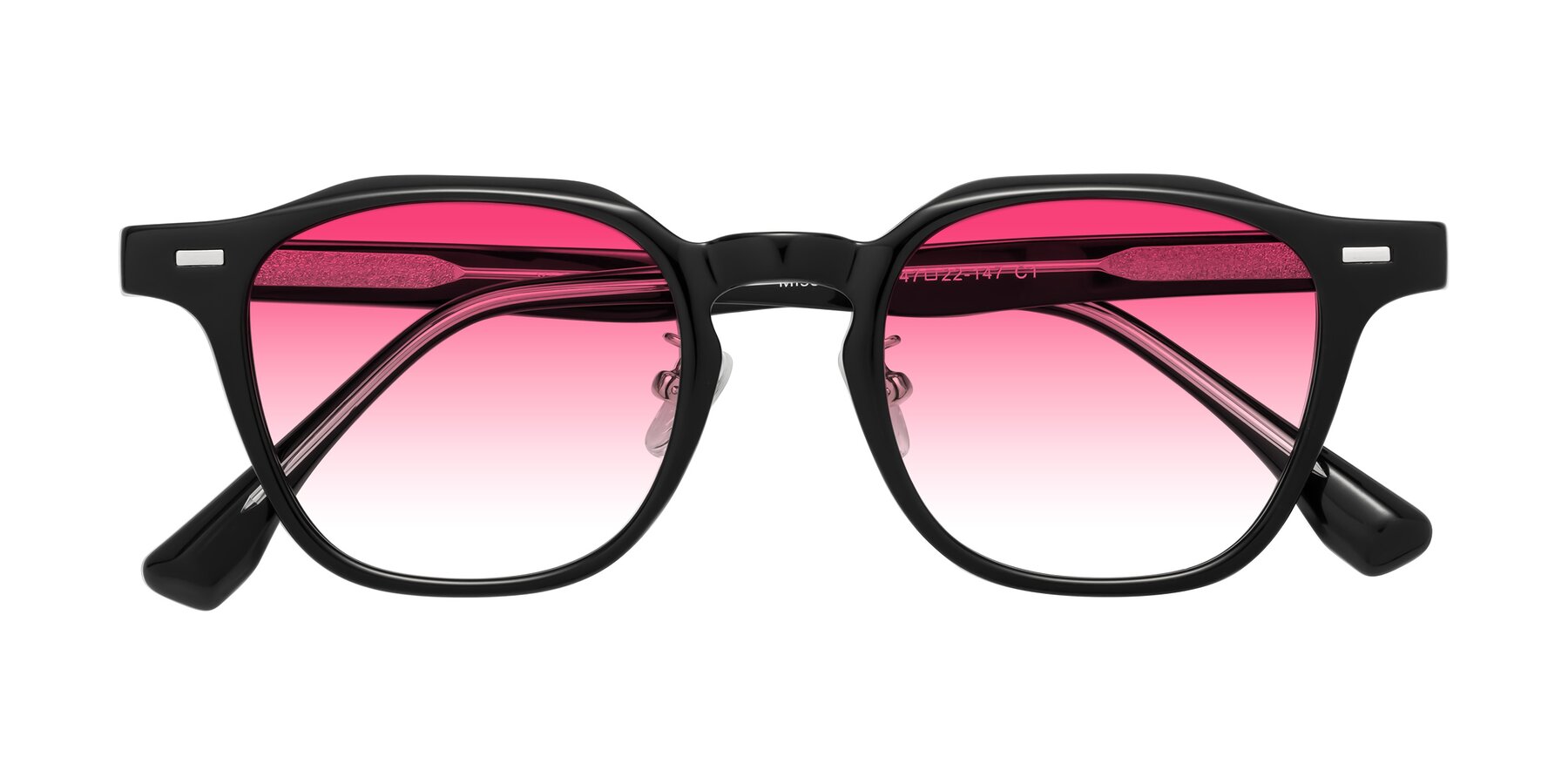 Folded Front of Mississauga in Black with Pink Gradient Lenses