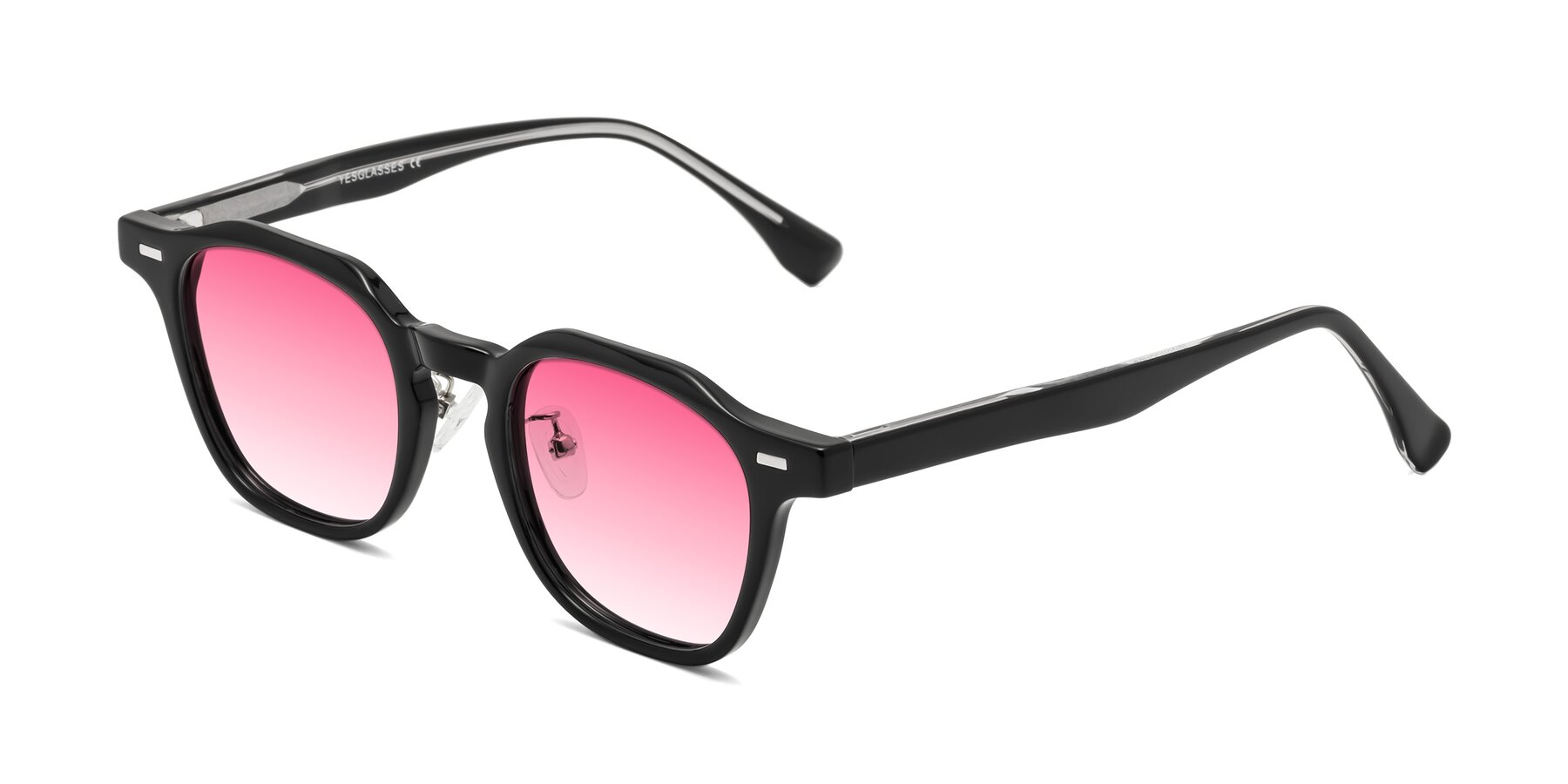 Angle of Mississauga in Black with Pink Gradient Lenses