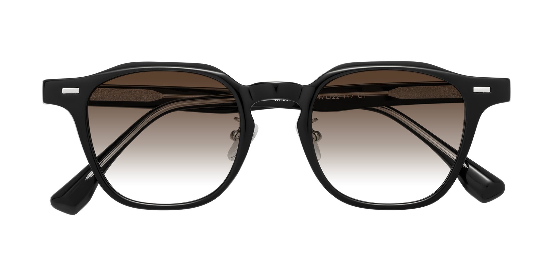 Folded Front of Mississauga in Black with Brown Gradient Lenses