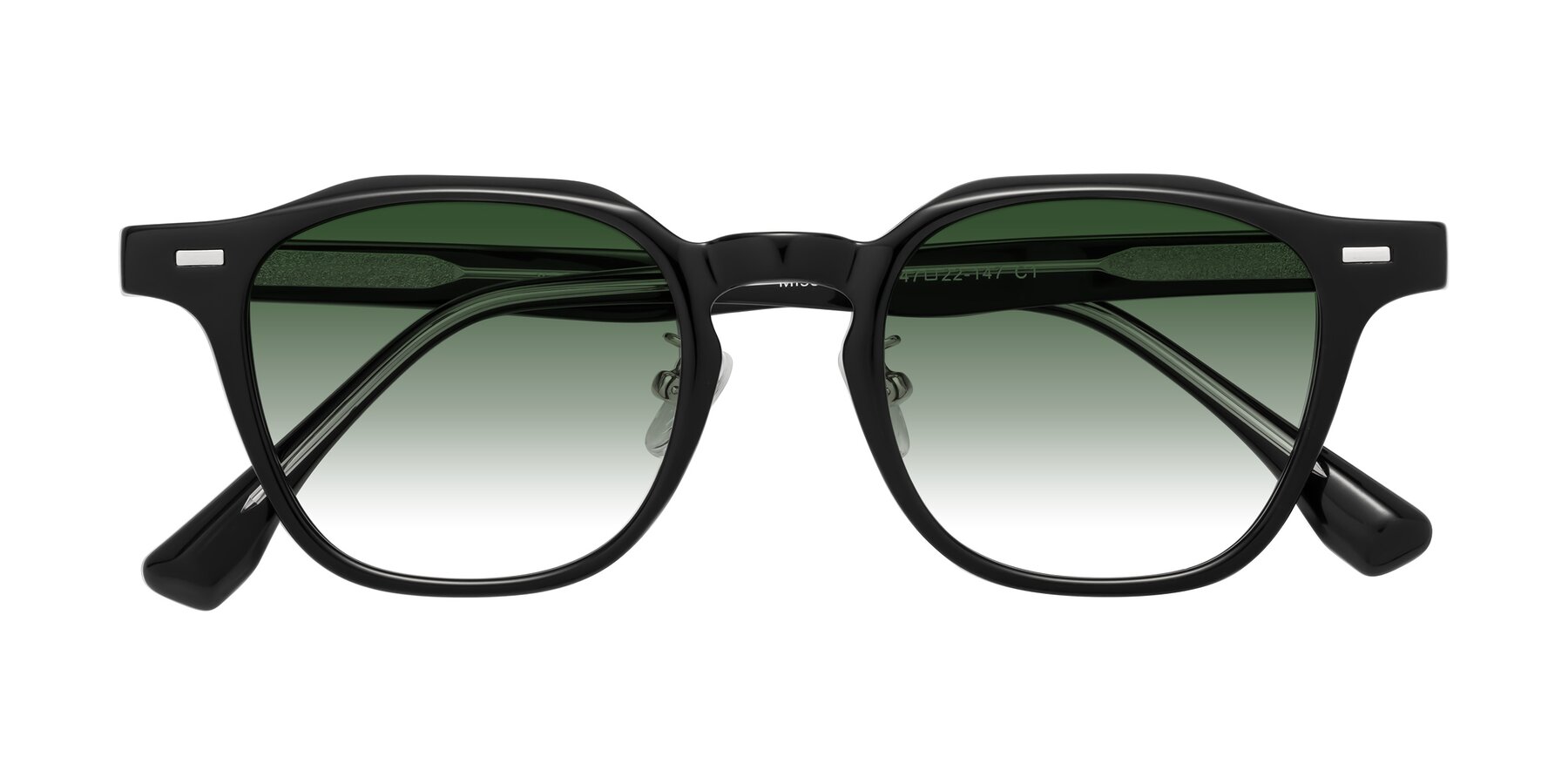 Folded Front of Mississauga in Black with Green Gradient Lenses