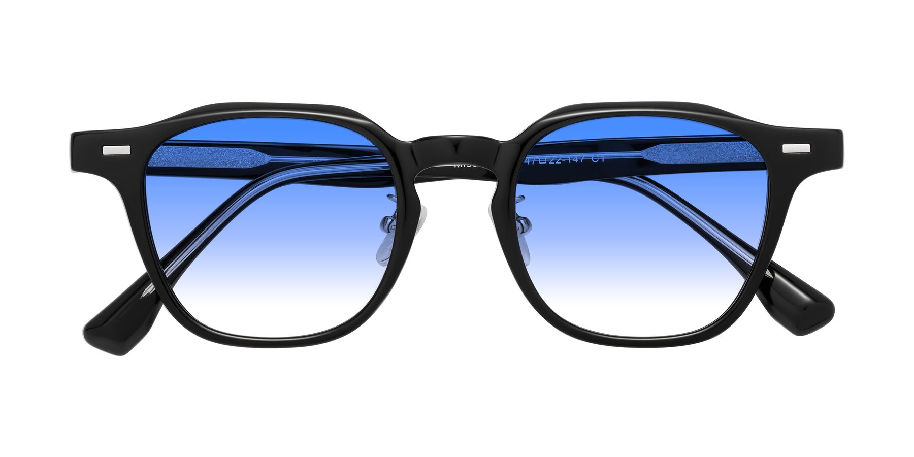 Folded Front of Mississauga in Black with Blue Gradient Lenses