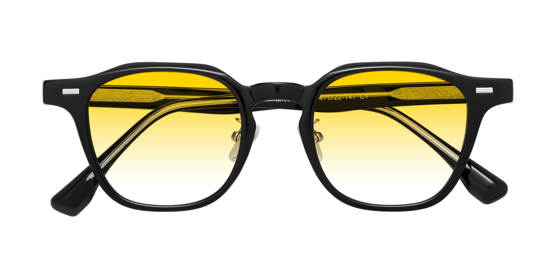 Folded Front of Mississauga in Black with Yellow Gradient Lenses