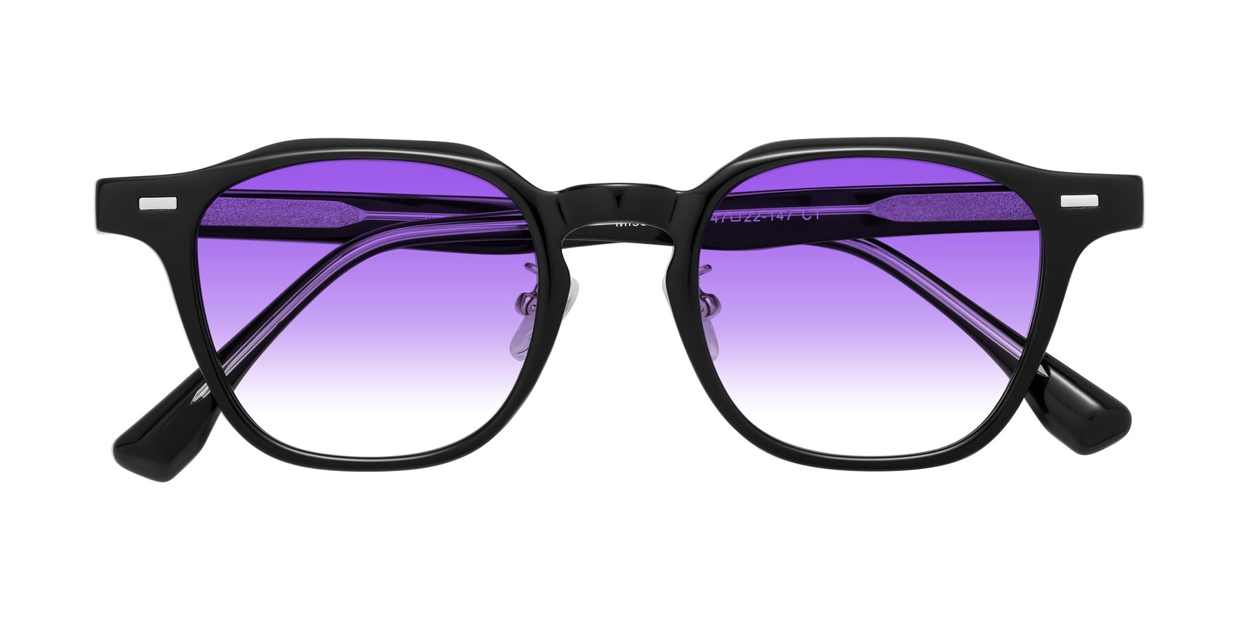 Folded Front of Mississauga in Black with Purple Gradient Lenses