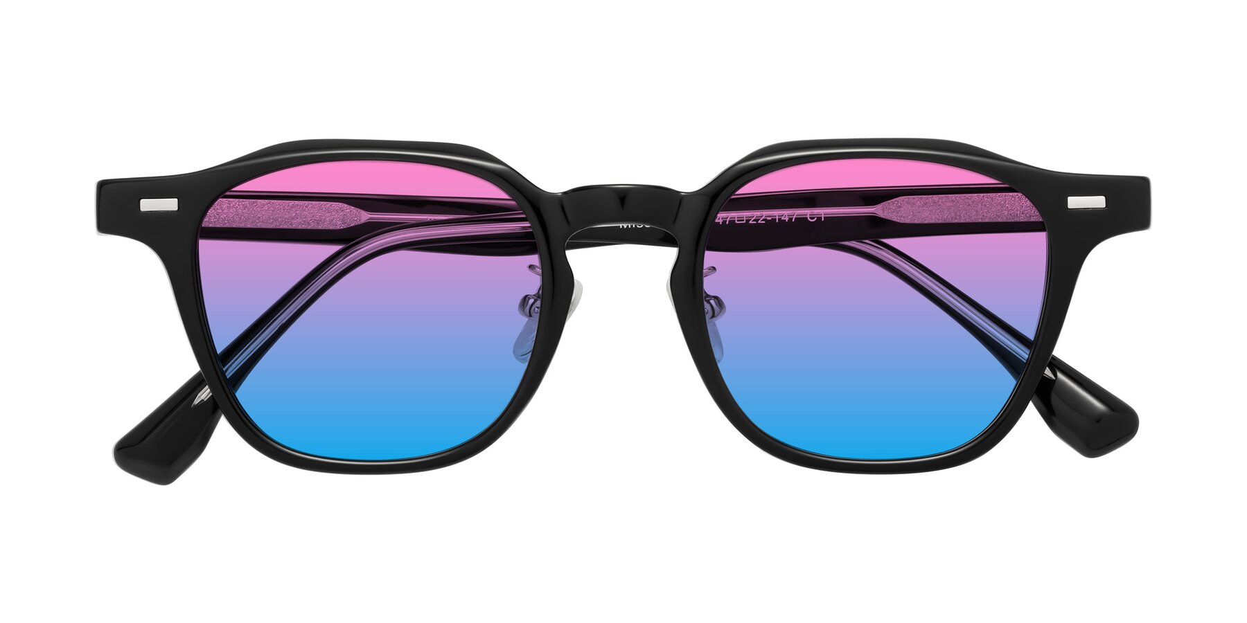 Folded Front of Mississauga in Black with Pink / Blue Gradient Lenses