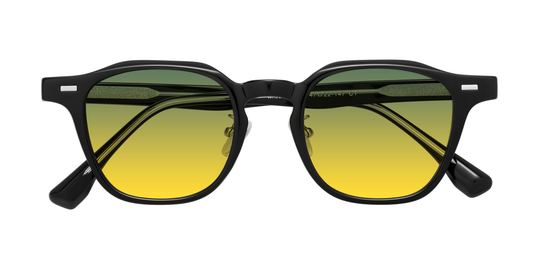 Folded Front of Mississauga in Black with Green / Yellow Gradient Lenses