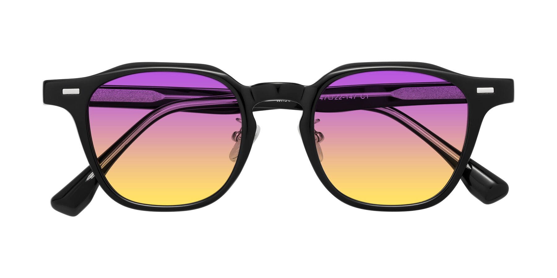 Folded Front of Mississauga in Black with Purple / Yellow Gradient Lenses