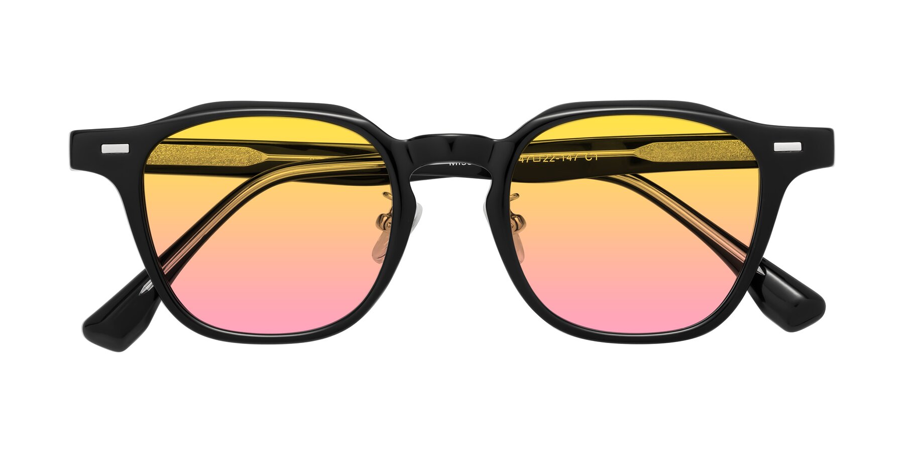 Folded Front of Mississauga in Black with Yellow / Pink Gradient Lenses