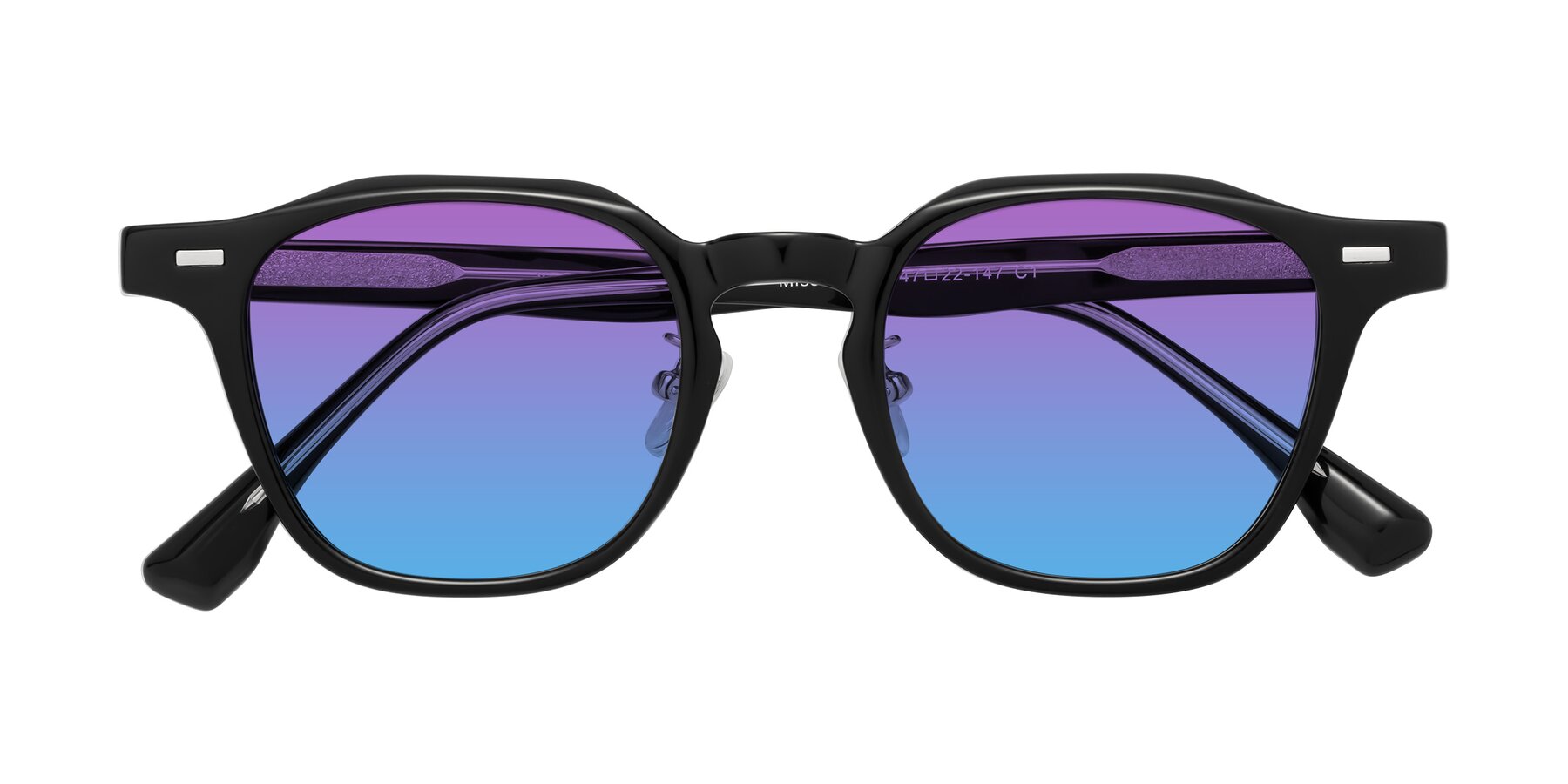 Folded Front of Mississauga in Black with Purple / Blue Gradient Lenses