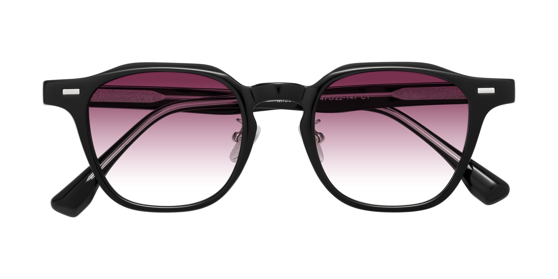 Folded Front of Mississauga in Black with Wine Gradient Lenses