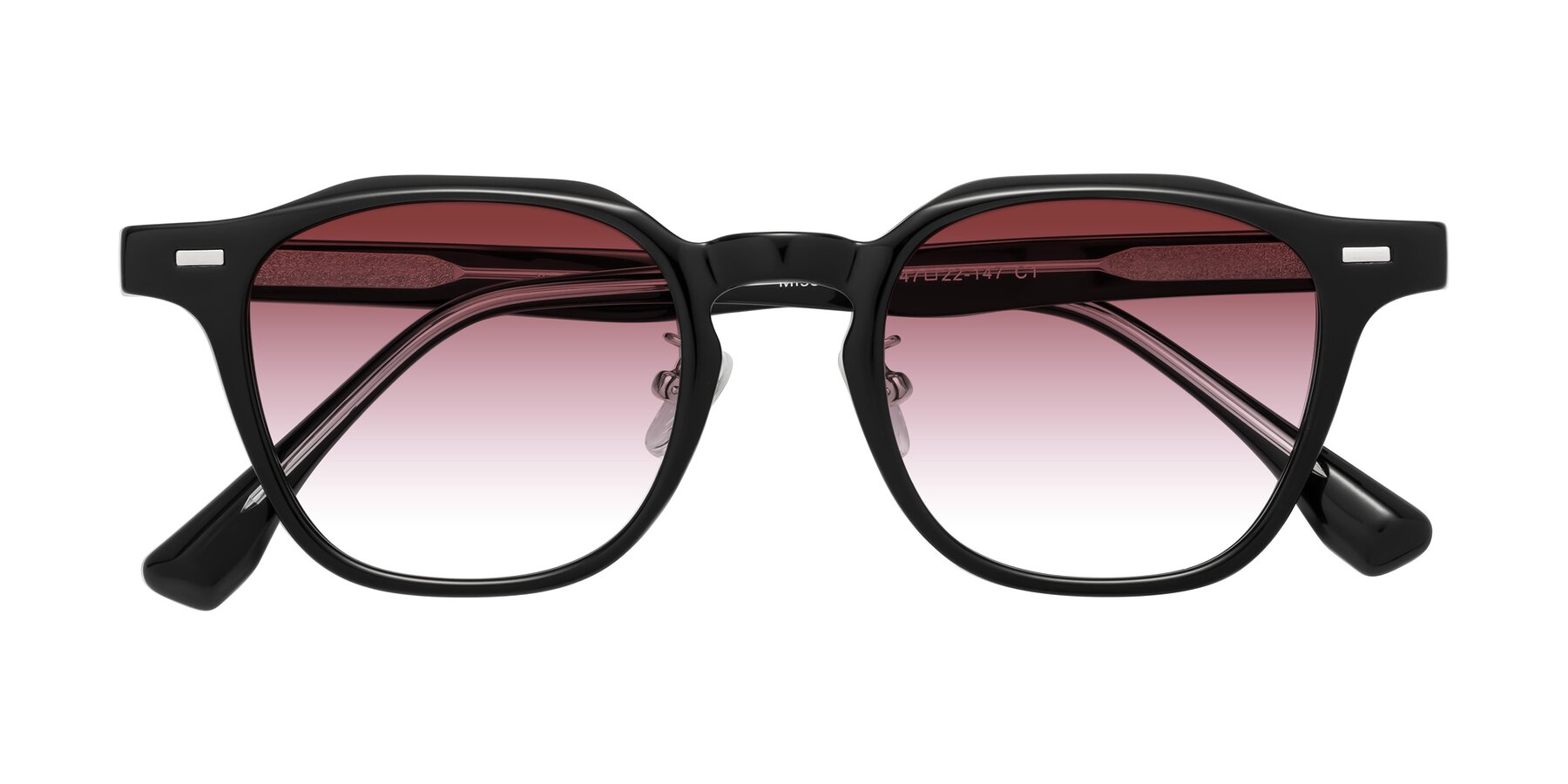 Folded Front of Mississauga in Black with Garnet Gradient Lenses