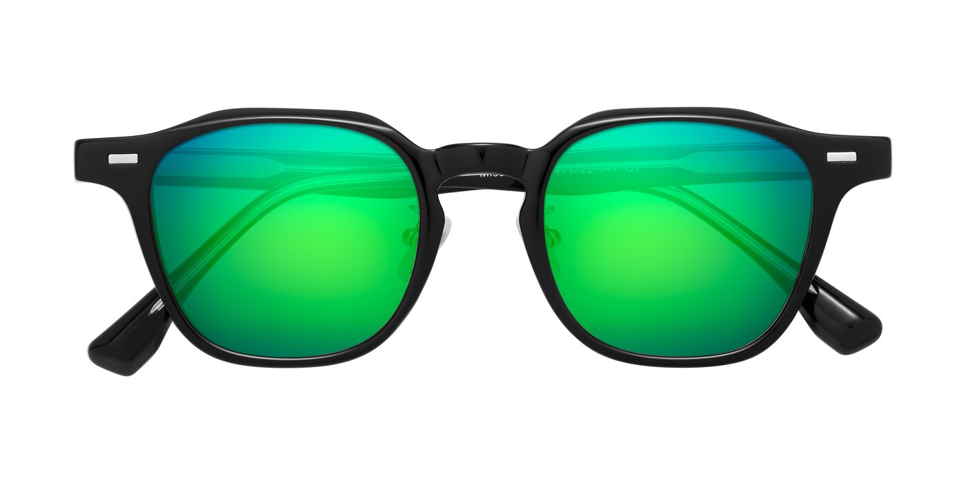 Mississauga - Black Flash Mirrored Sunglasses