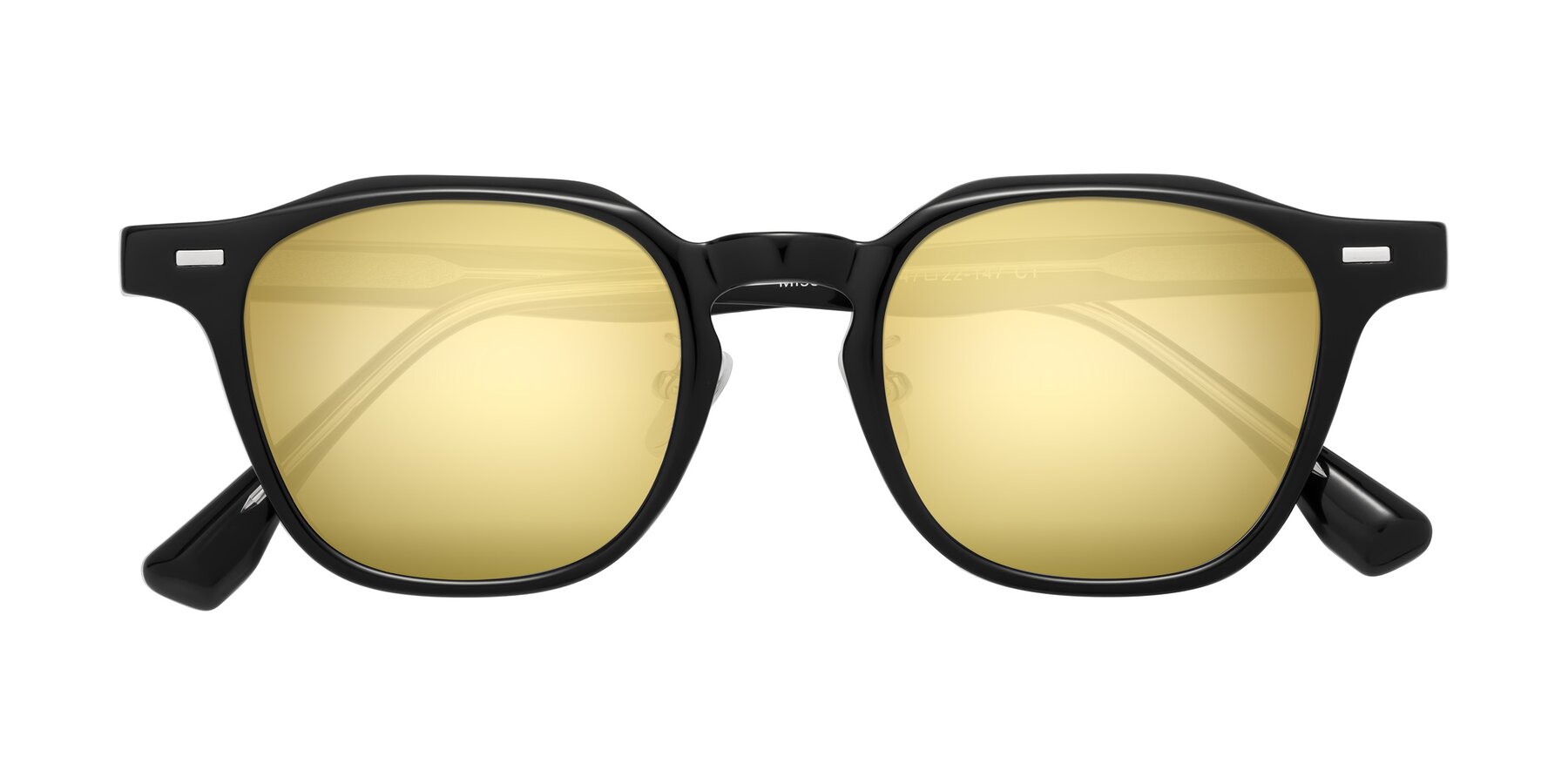 Folded Front of Mississauga in Black with Gold Mirrored Lenses