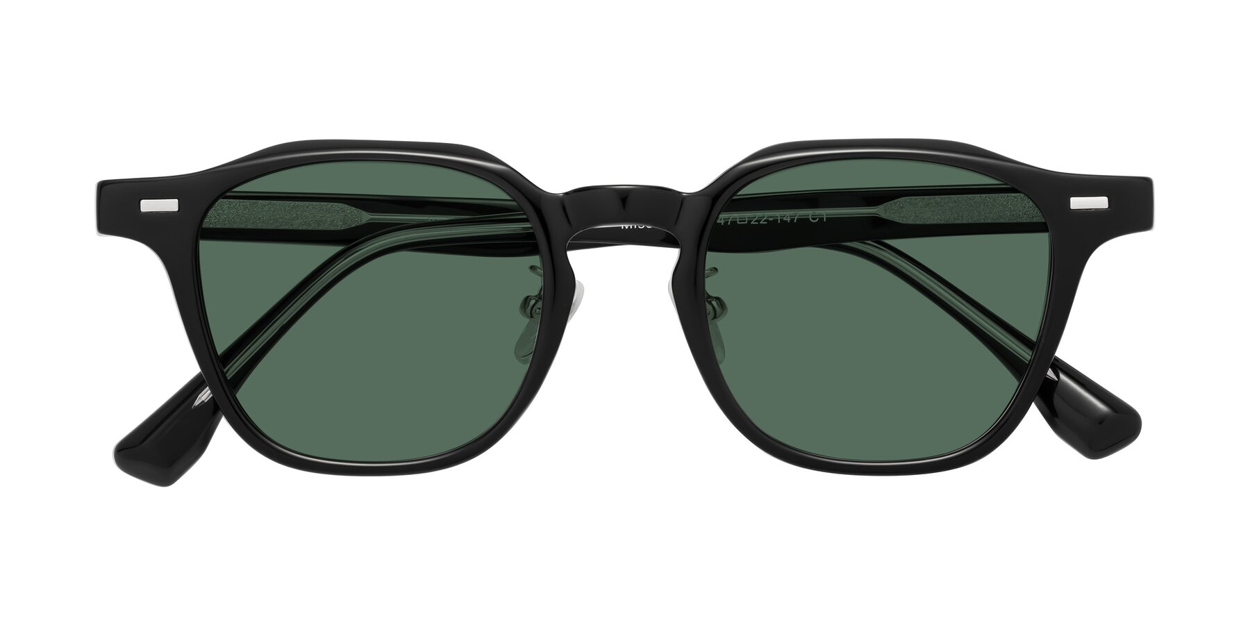 Folded Front of Mississauga in Black with Green Polarized Lenses