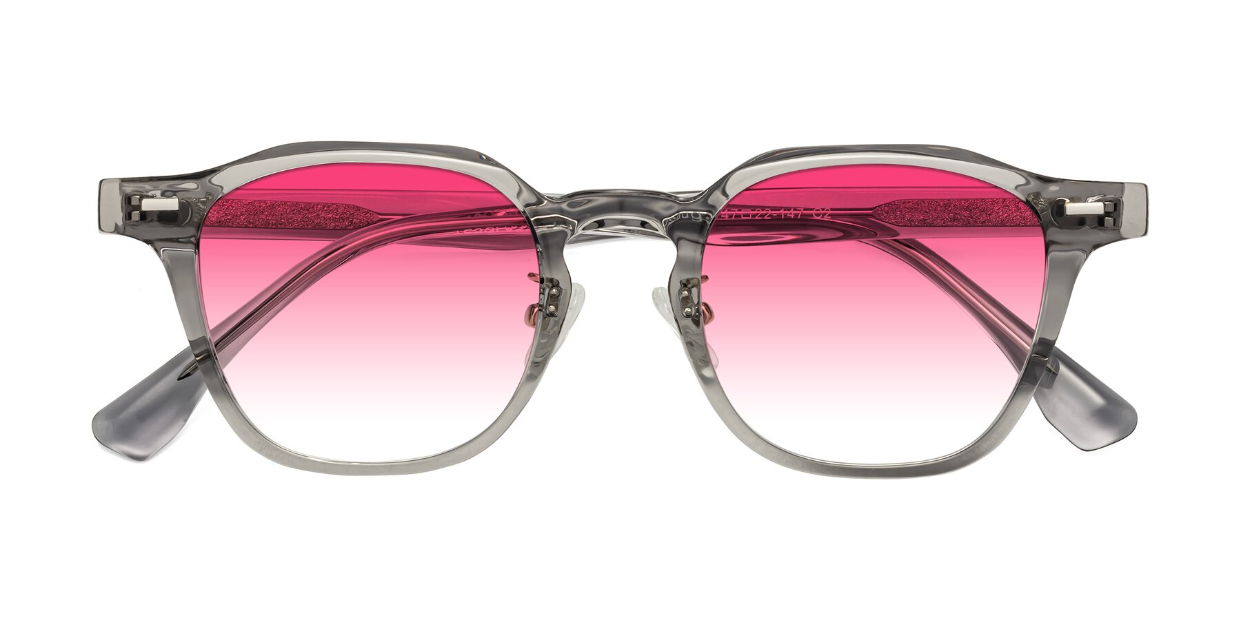 Folded Front of Mississauga in Translucent Gray with Pink Gradient Lenses