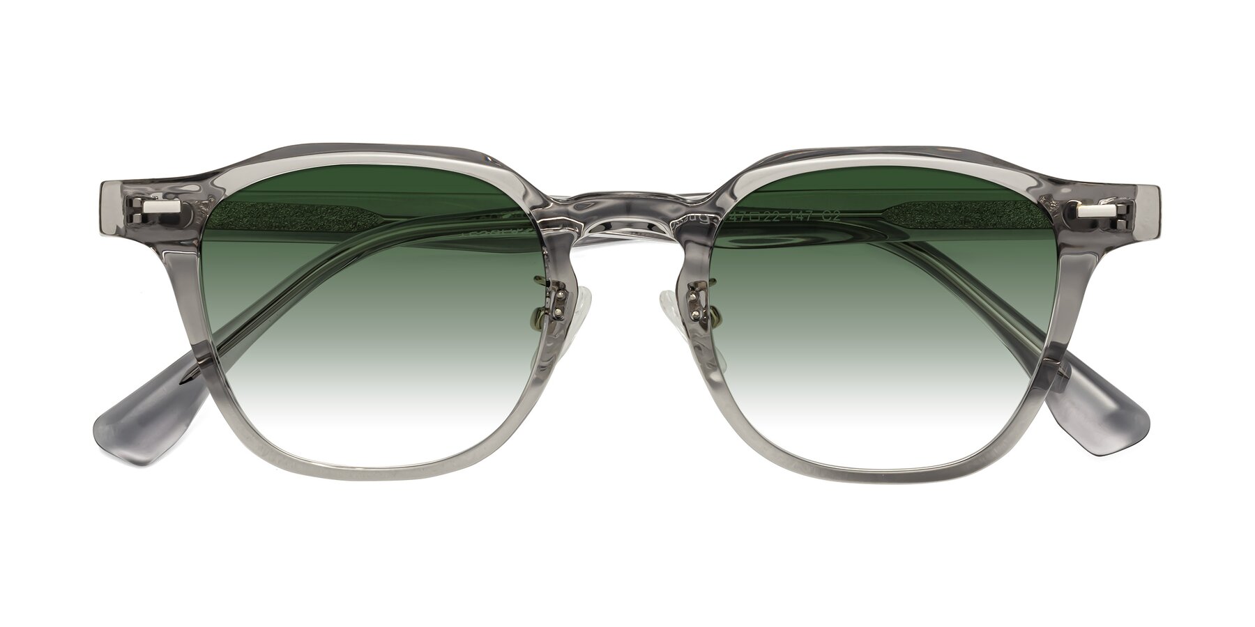 Folded Front of Mississauga in Translucent Gray with Green Gradient Lenses