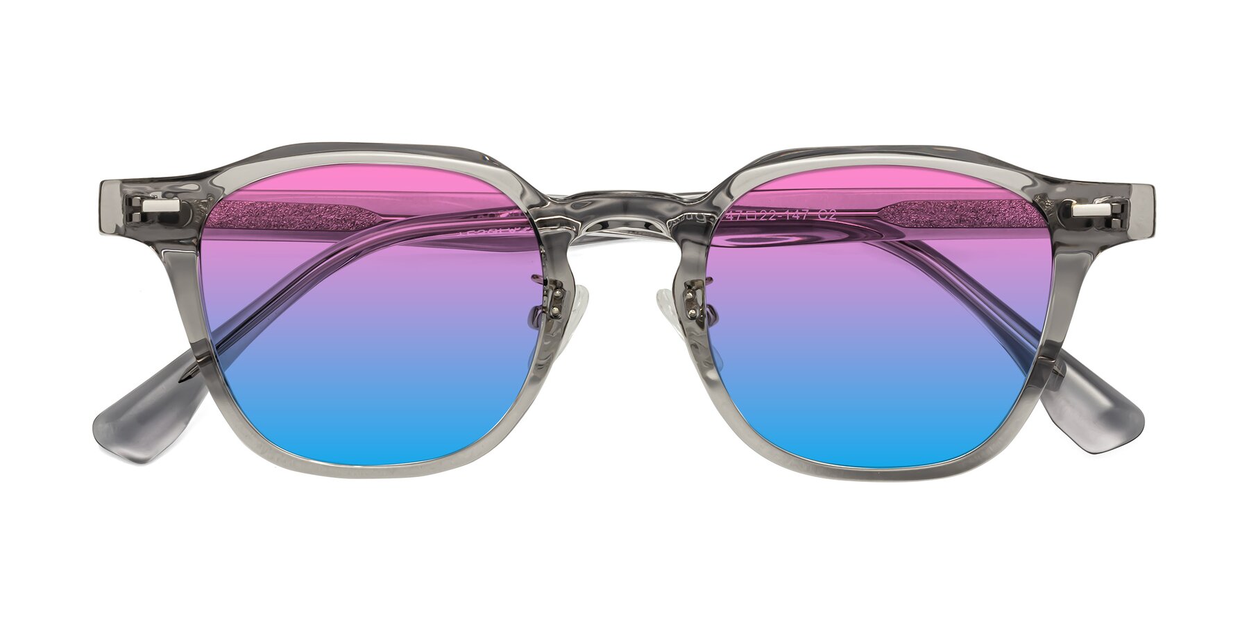 Folded Front of Mississauga in Translucent Gray with Pink / Blue Gradient Lenses