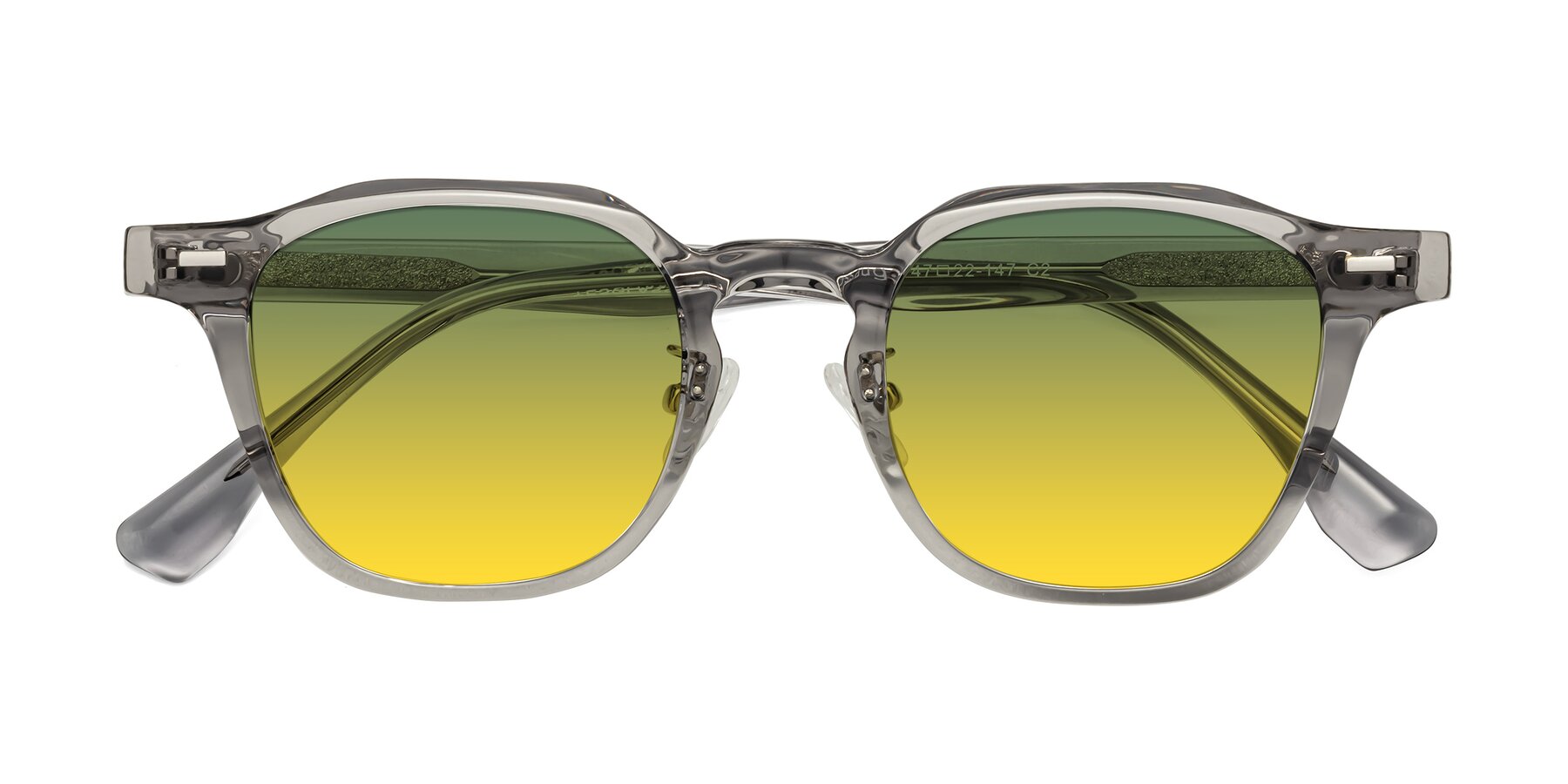 Folded Front of Mississauga in Translucent Gray with Green / Yellow Gradient Lenses