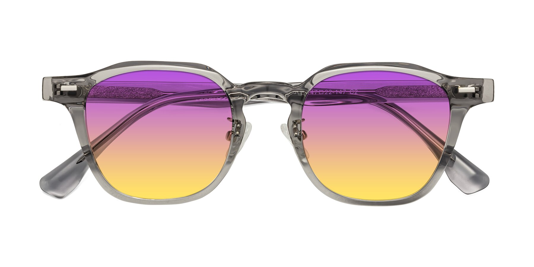 Folded Front of Mississauga in Translucent Gray with Purple / Yellow Gradient Lenses