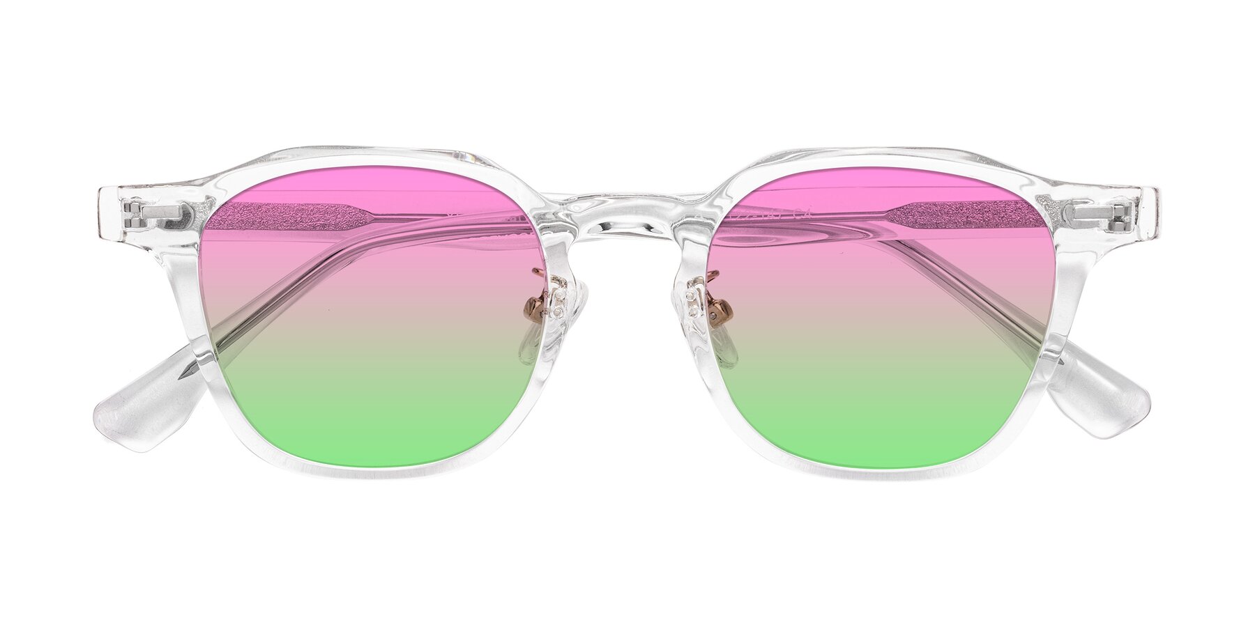 Folded Front of Mississauga in Clear with Pink / Green Gradient Lenses
