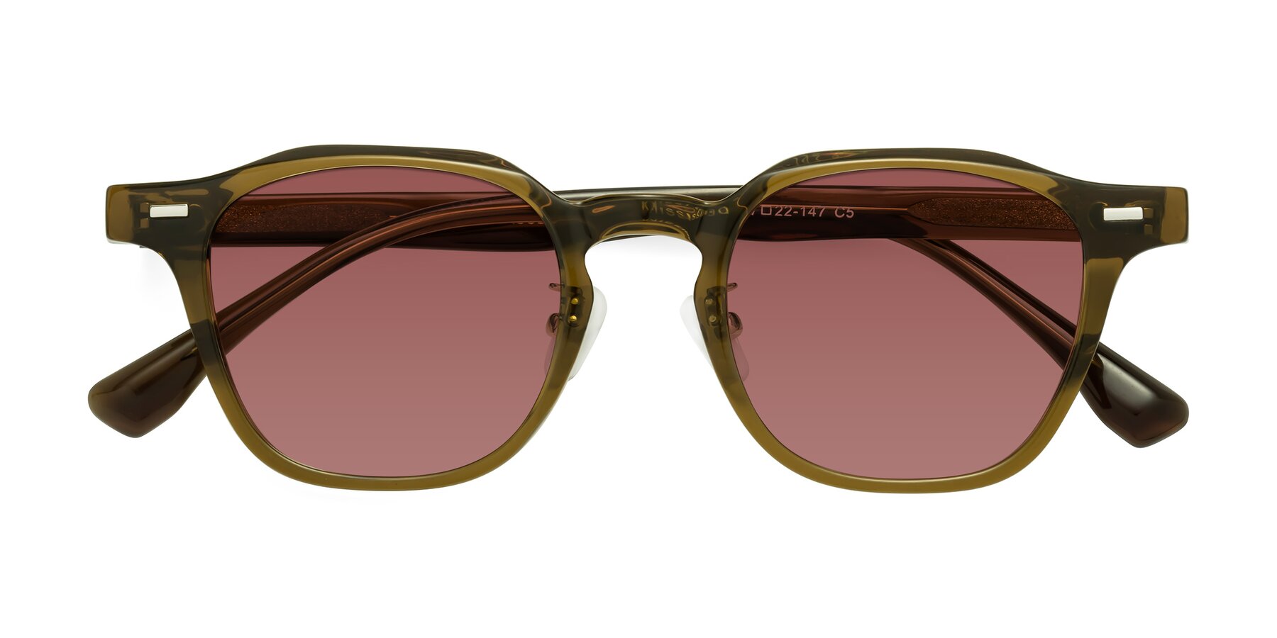 Folded Front of Mississauga in Muddy Brown with Garnet Tinted Lenses
