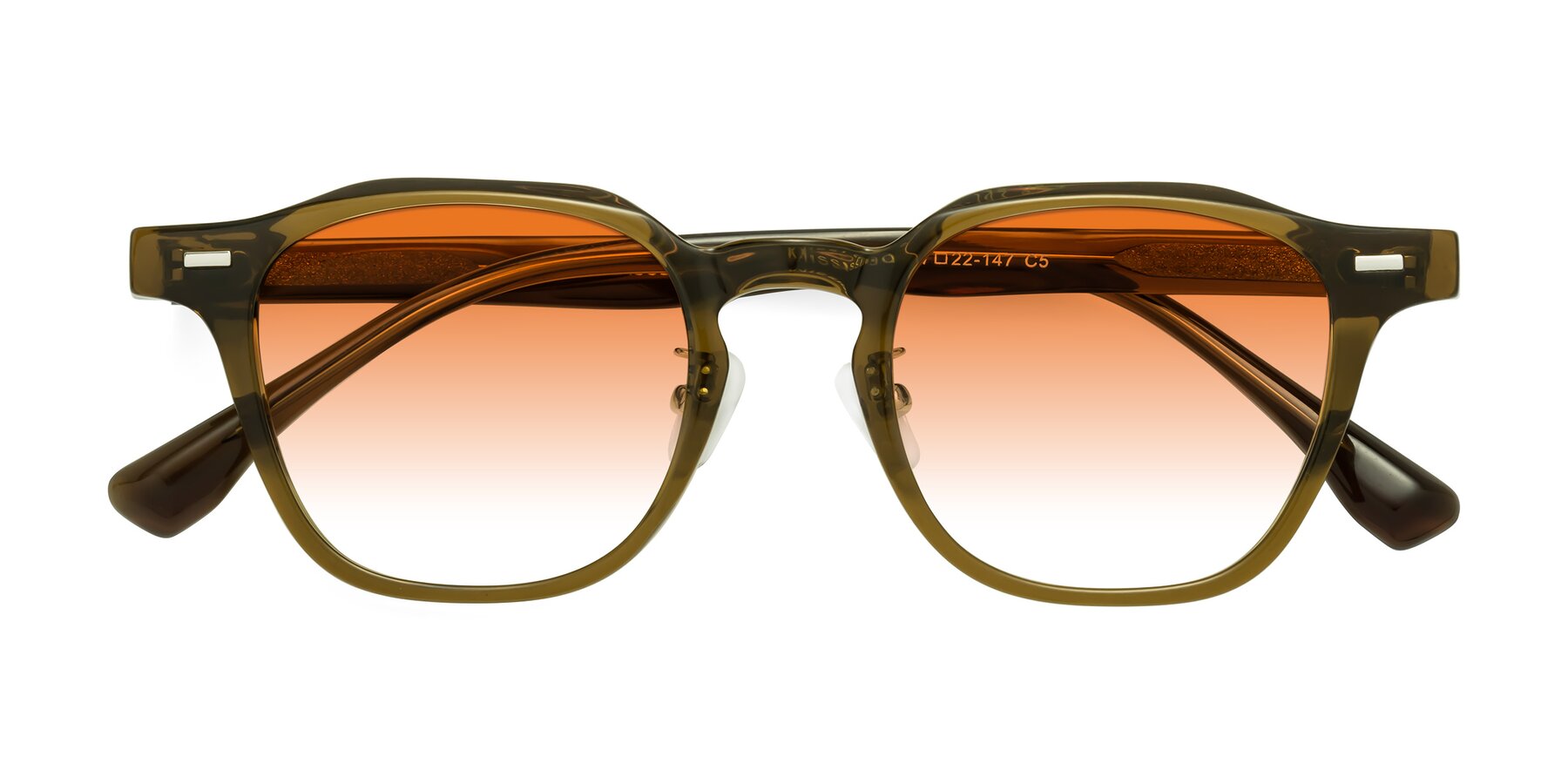 Folded Front of Mississauga in Muddy Brown with Orange Gradient Lenses