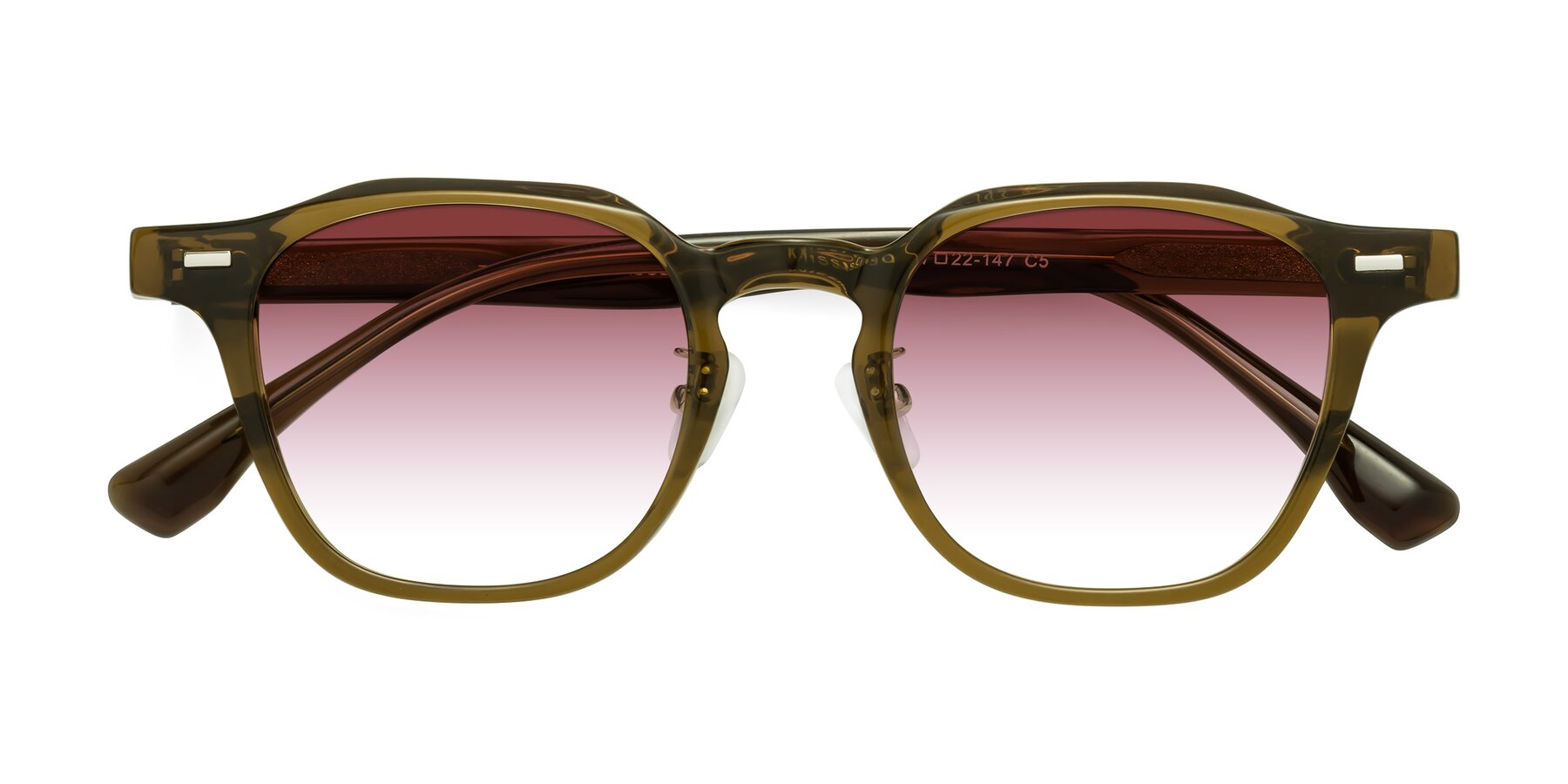 Folded Front of Mississauga in Muddy Brown with Garnet Gradient Lenses