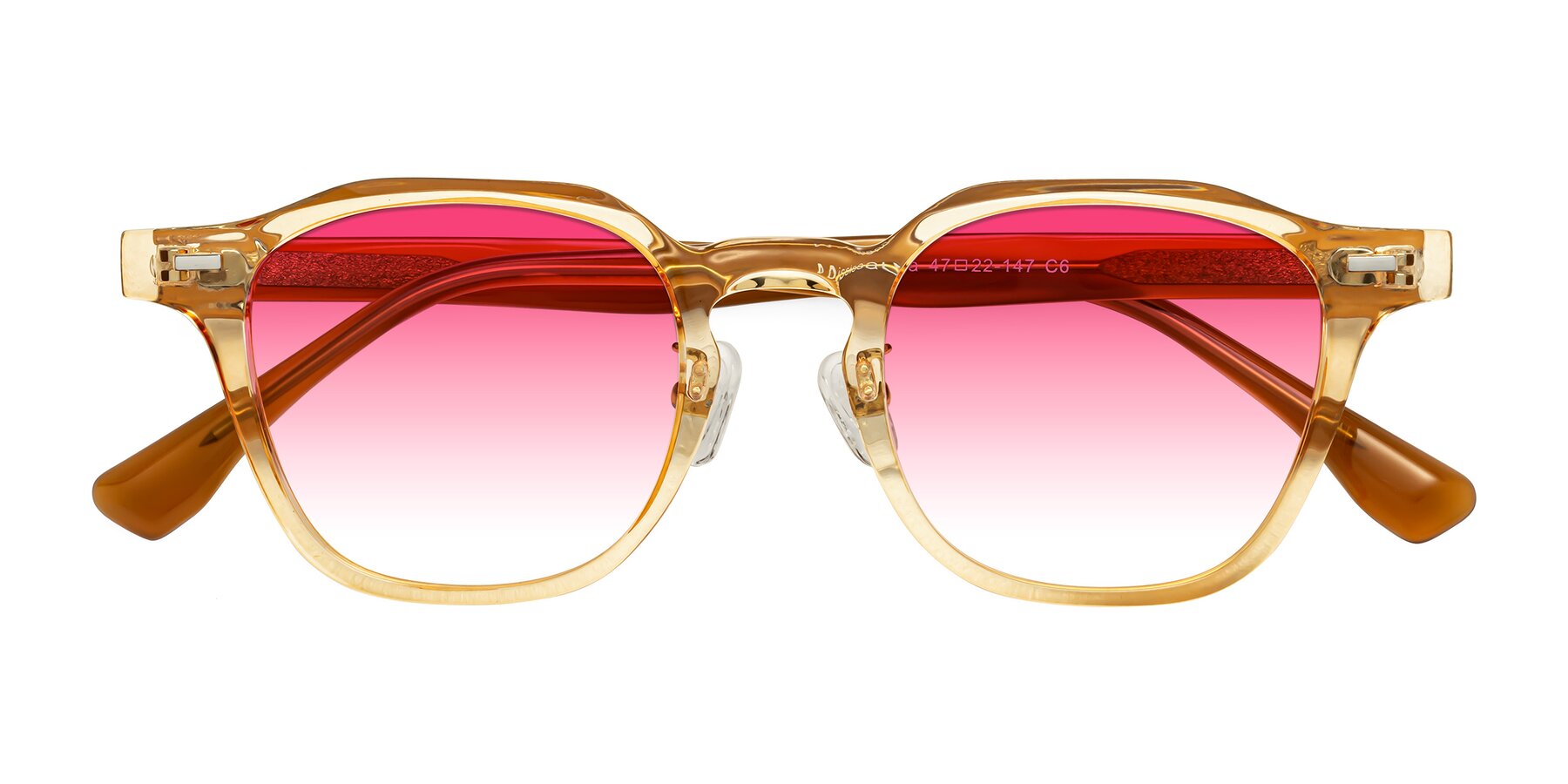 Folded Front of Mississauga in Amber with Pink Gradient Lenses