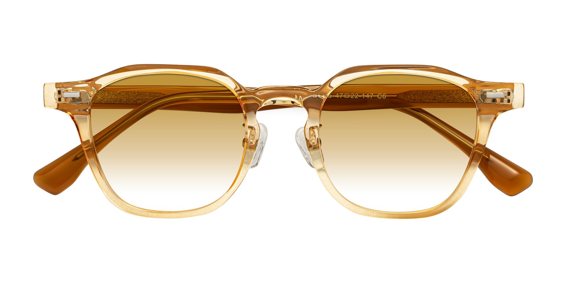 Folded Front of Mississauga in Amber with Champagne Gradient Lenses