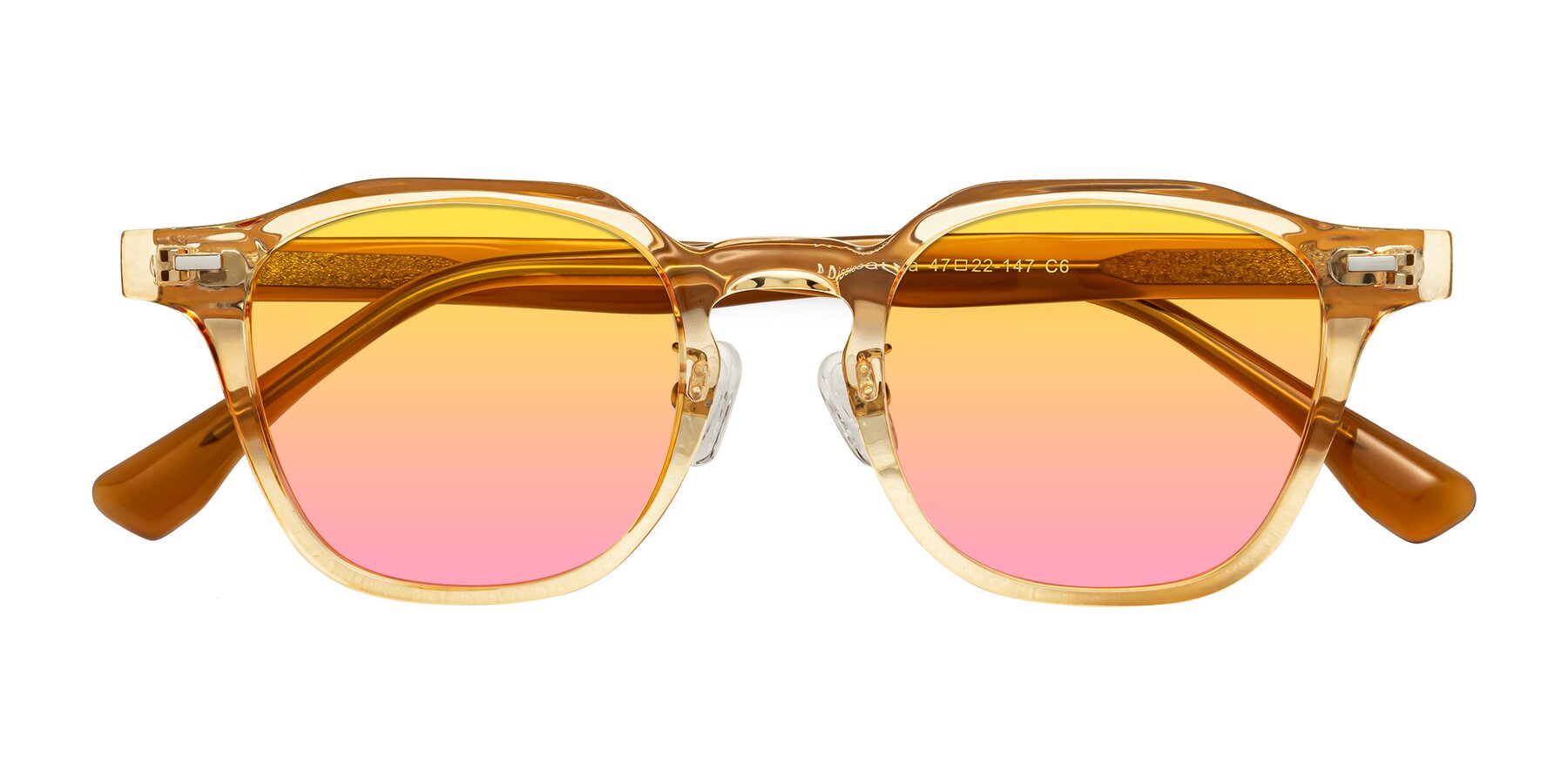Folded Front of Mississauga in Amber with Yellow / Pink Gradient Lenses