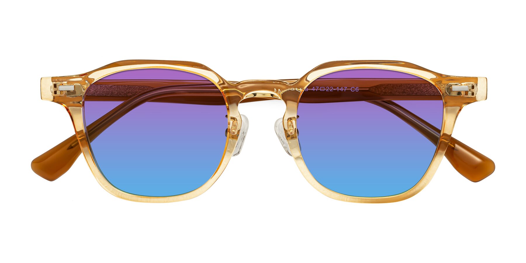 Folded Front of Mississauga in Amber with Purple / Blue Gradient Lenses