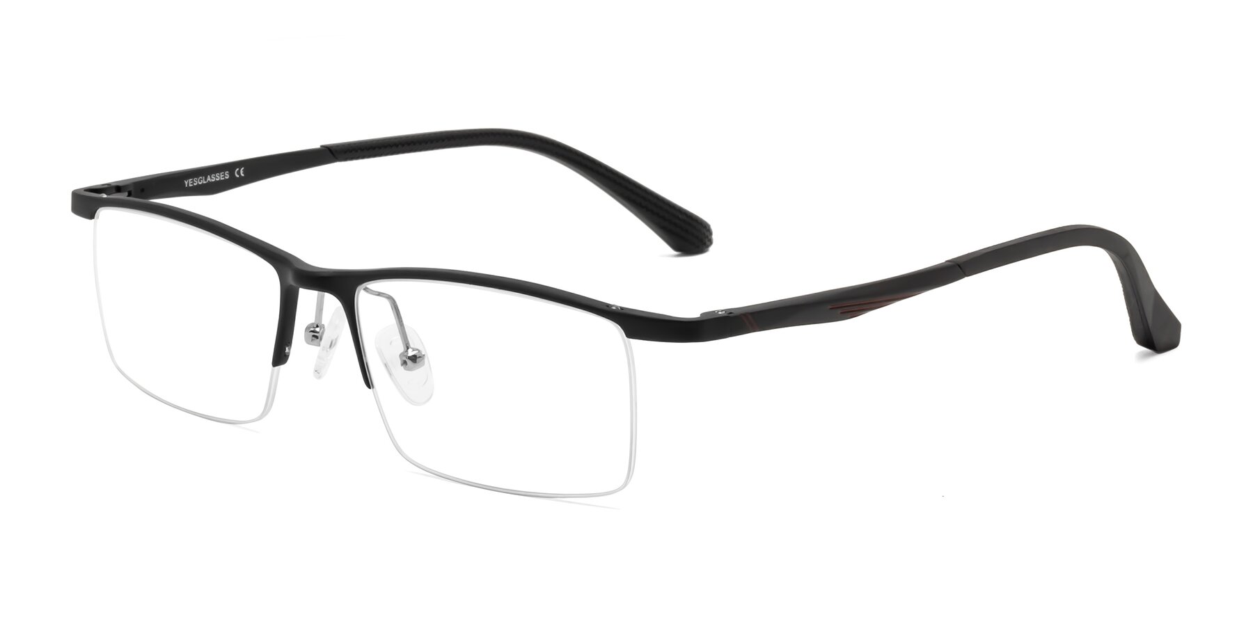 Angle of CX6236 in Black with Clear Eyeglass Lenses