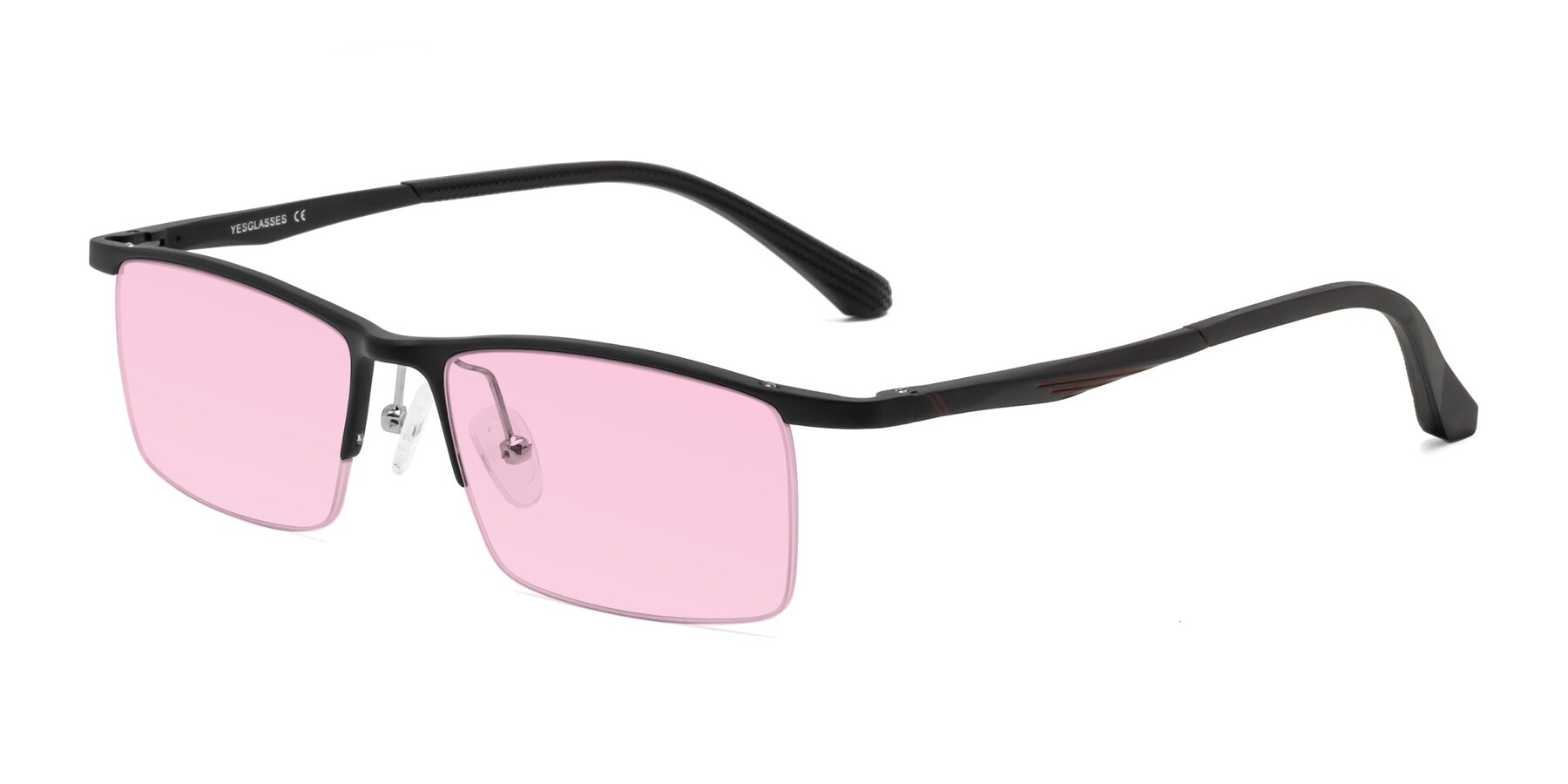 Angle of CX6236 in Black with Light Pink Tinted Lenses