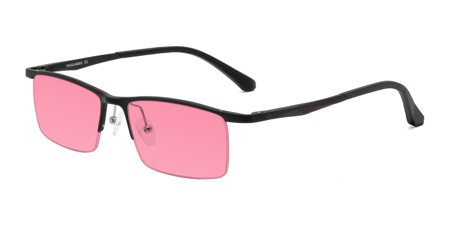 Angle of CX6236 in Black with Pink Tinted Lenses