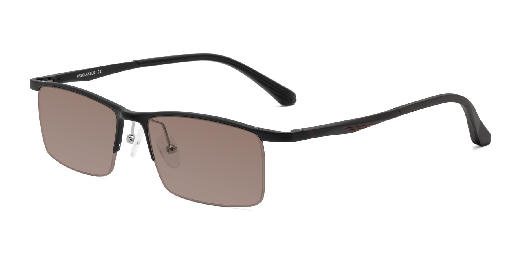Angle of CX6236 in Black with Medium Brown Tinted Lenses