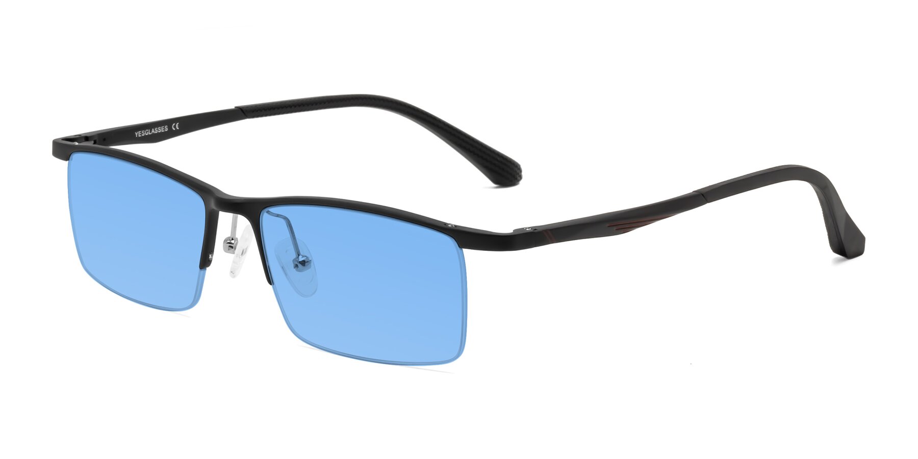 Angle of CX6236 in Black with Medium Blue Tinted Lenses