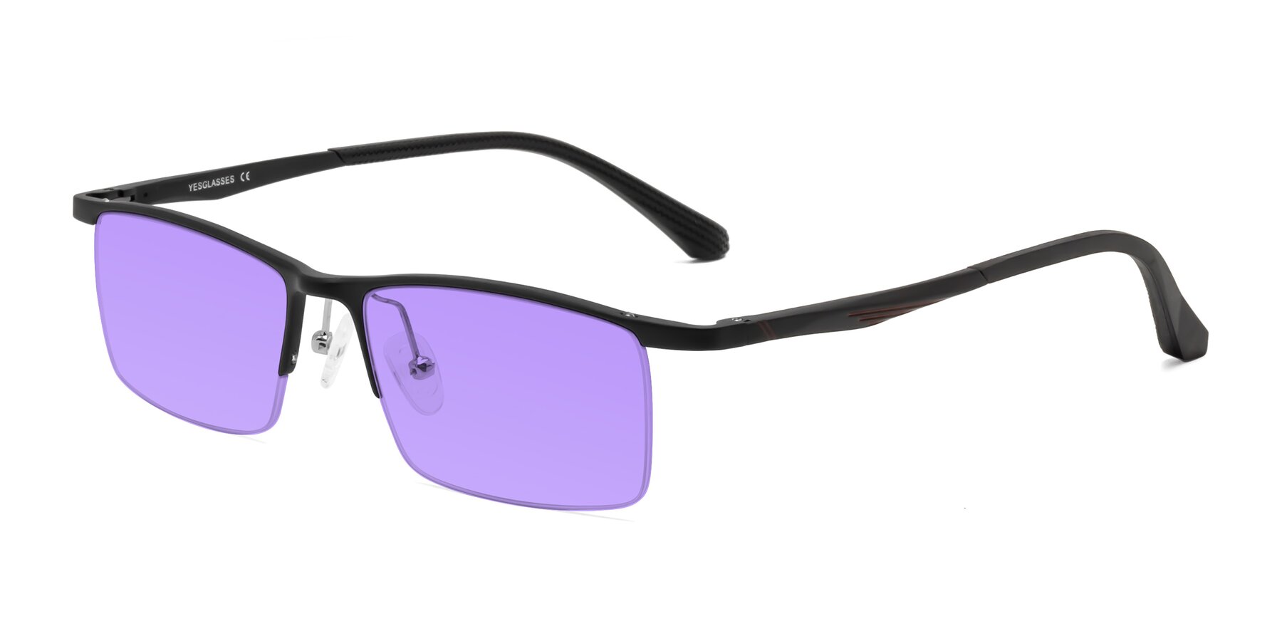 Angle of CX6236 in Black with Medium Purple Tinted Lenses