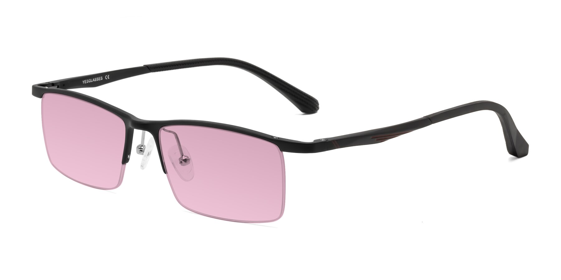 Angle of CX6236 in Black with Light Wine Tinted Lenses