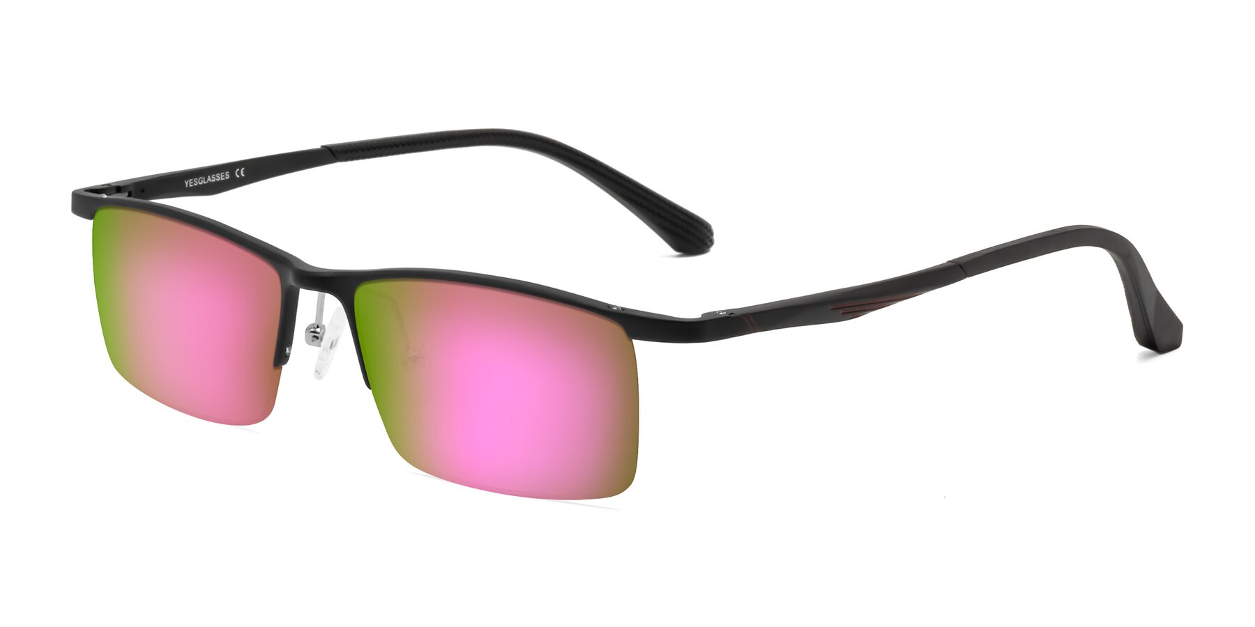 Angle of CX6236 in Black with Pink Mirrored Lenses