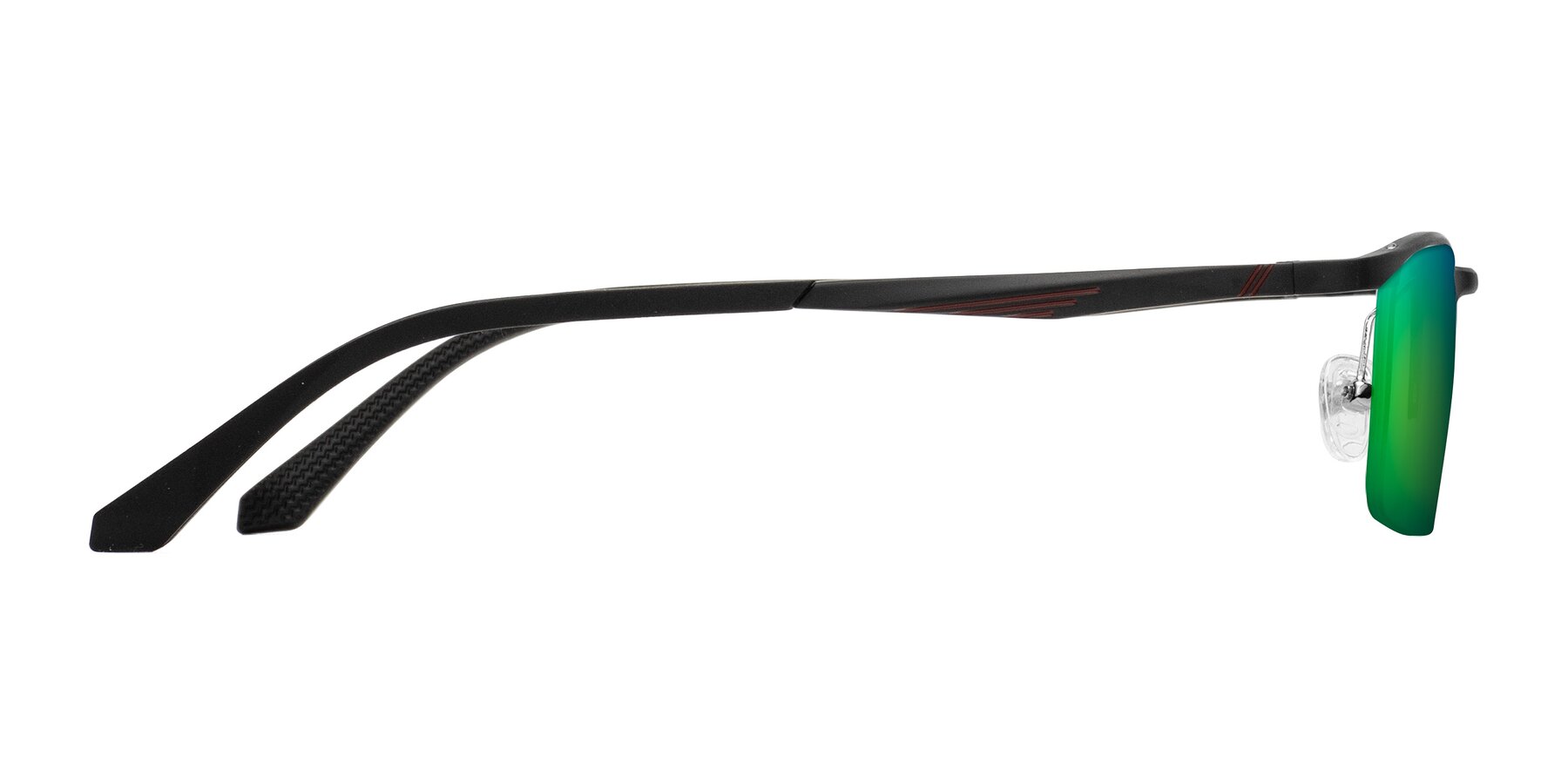 Side of CX6236 in Black with Green Mirrored Lenses