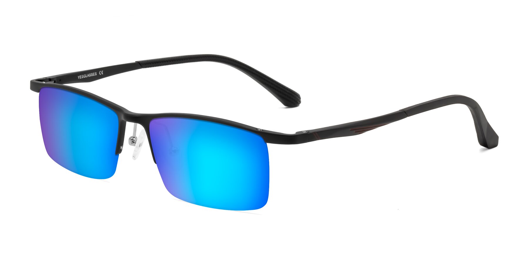 Angle of CX6236 in Black with Blue Mirrored Lenses