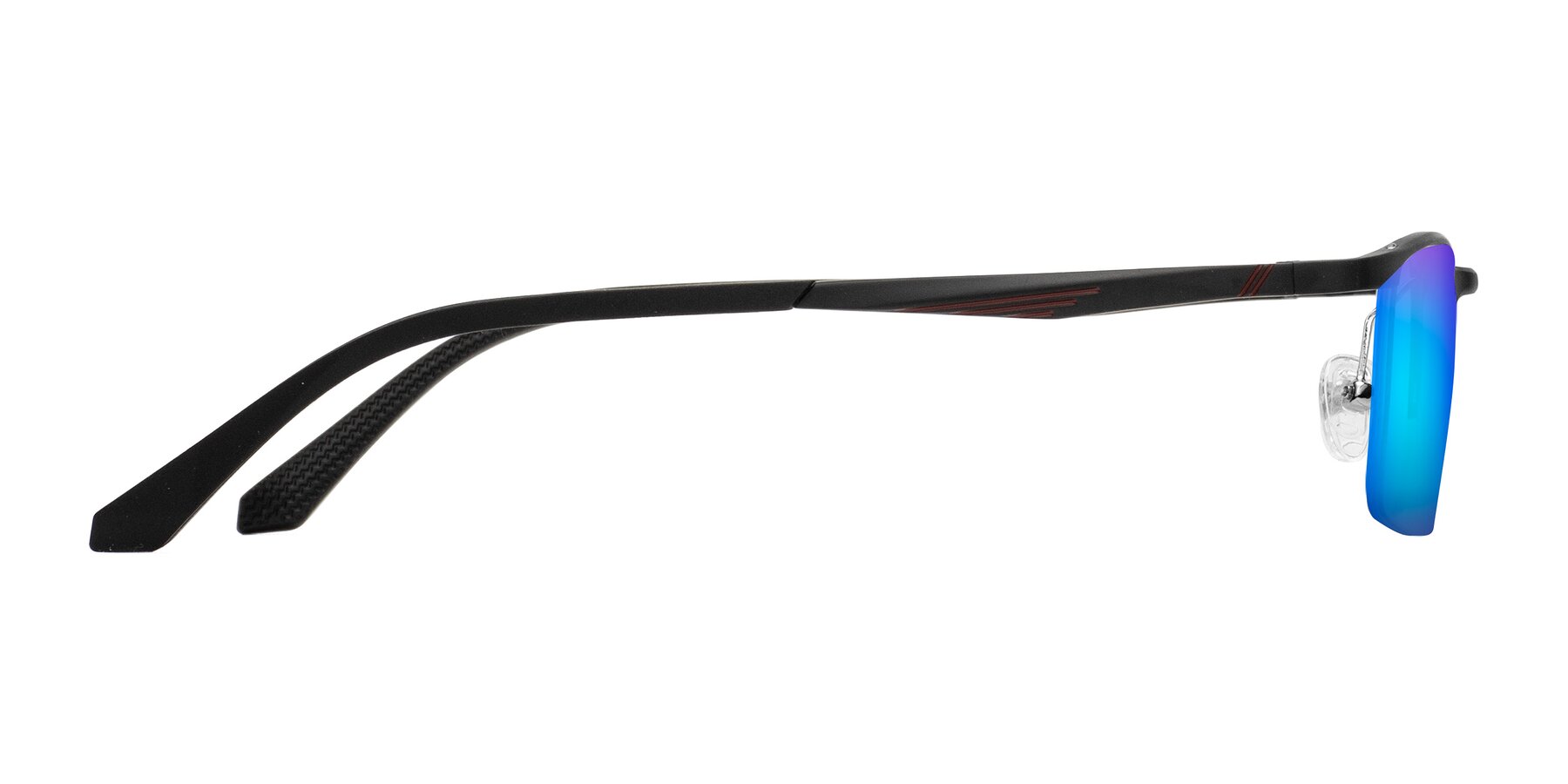 Side of CX6236 in Black with Blue Mirrored Lenses