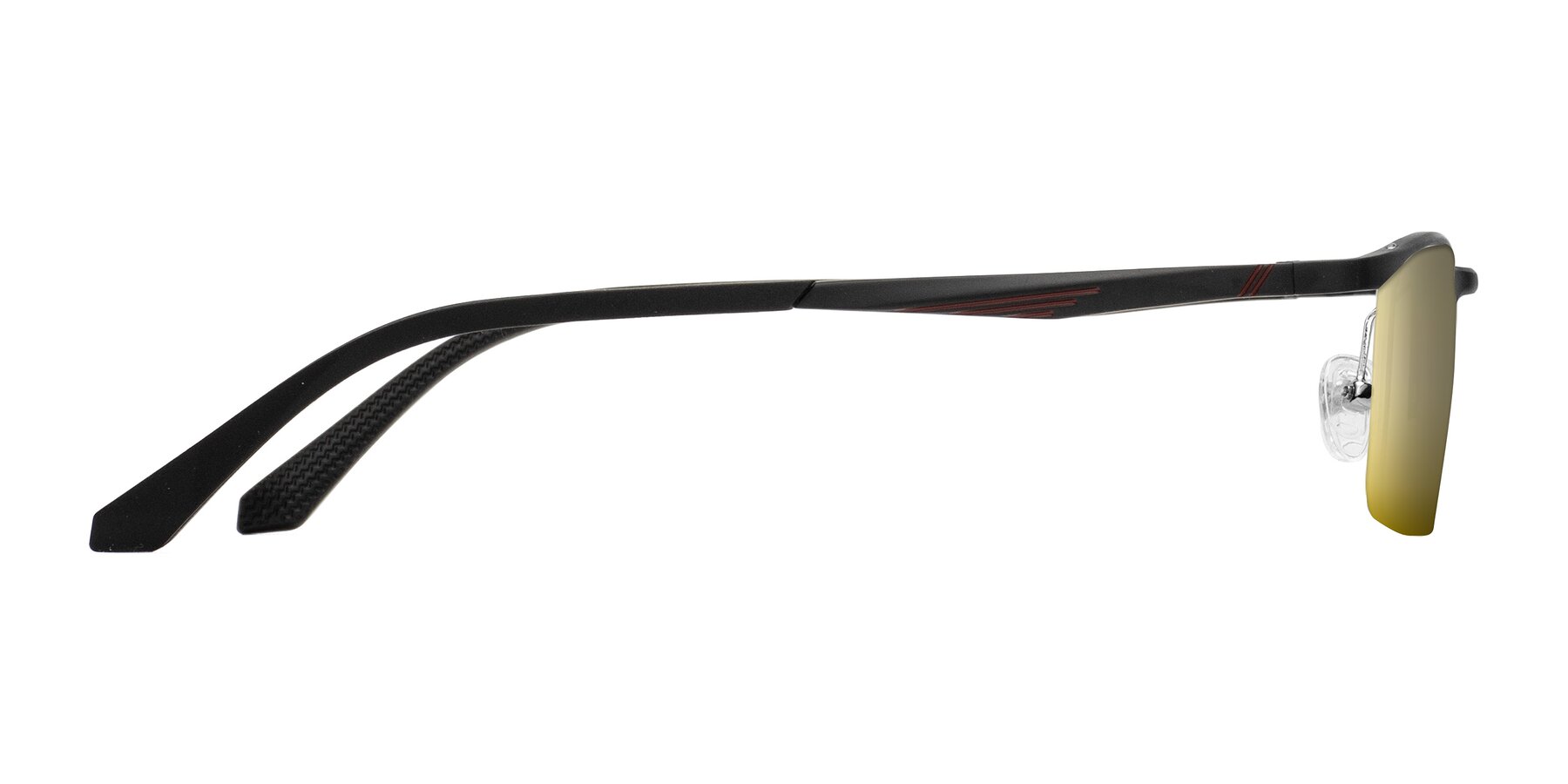 Side of CX6236 in Black with Gold Mirrored Lenses
