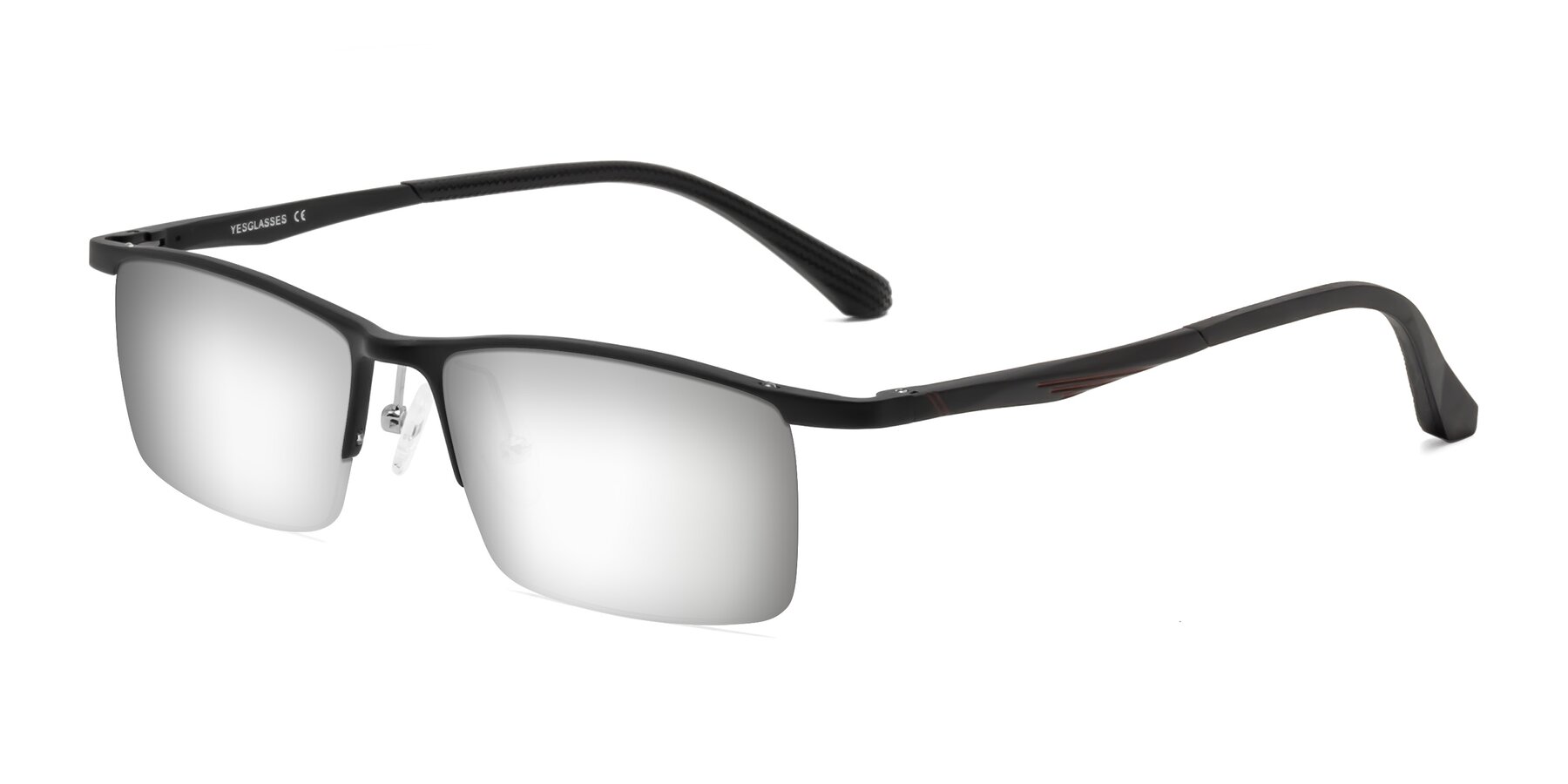 Angle of CX6236 in Black with Silver Mirrored Lenses
