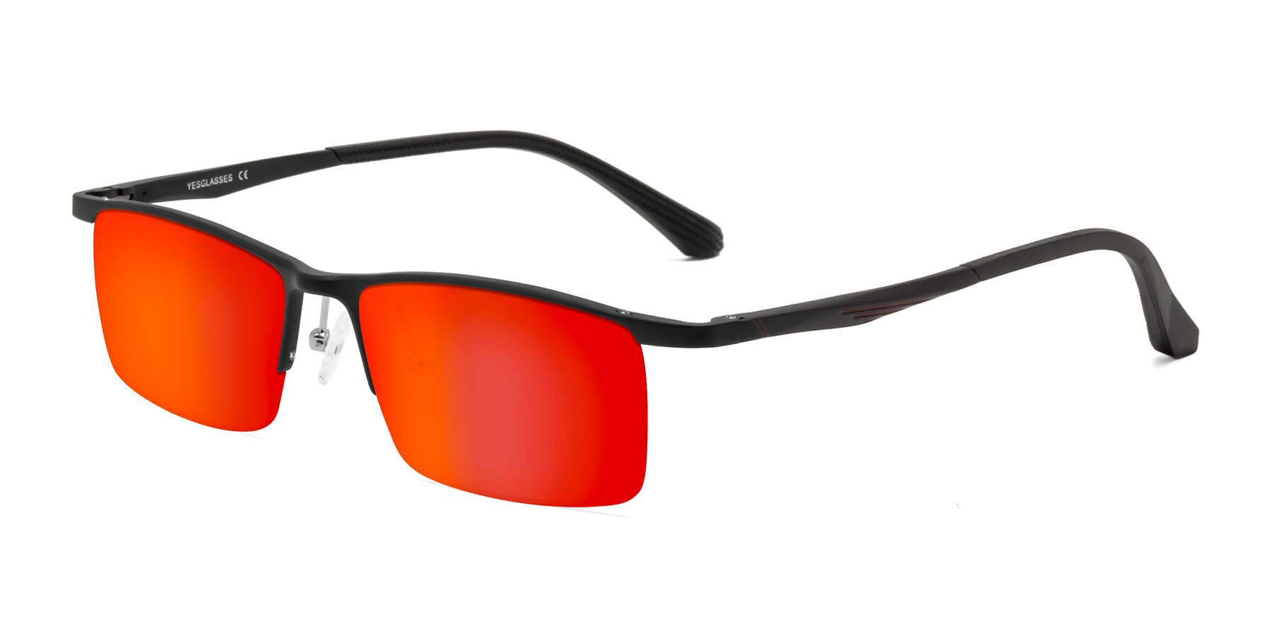 Angle of CX6236 in Black with Red Gold Mirrored Lenses