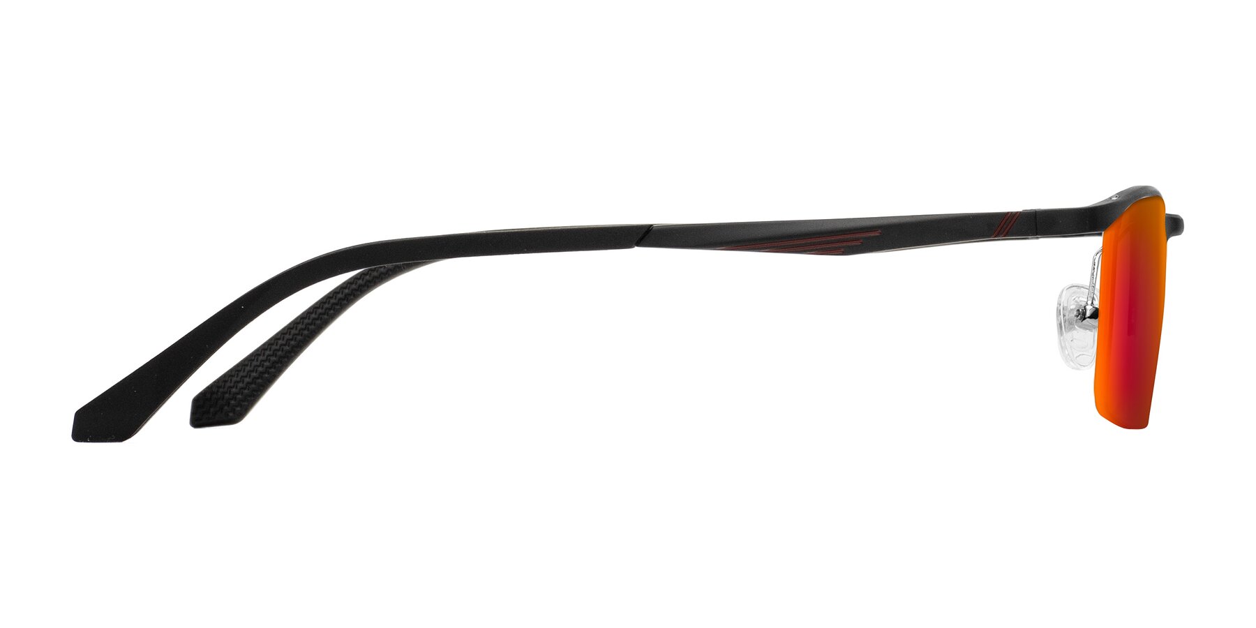 Side of CX6236 in Black with Red Gold Mirrored Lenses