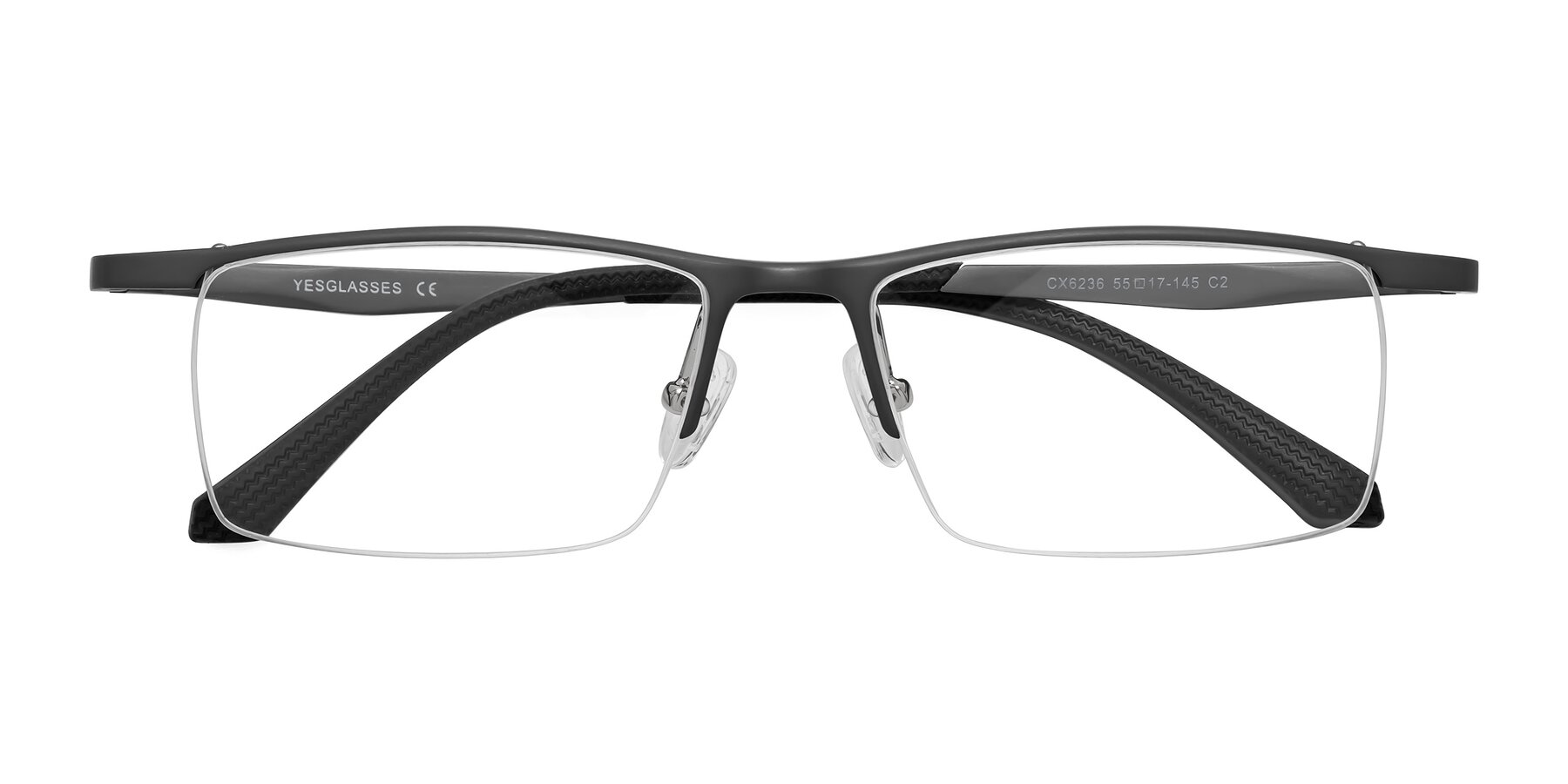 Folded Front of CX6236 in Gunmetal with Clear Blue Light Blocking Lenses