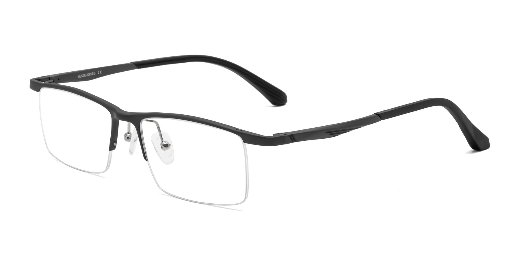 Angle of CX6236 in Gunmetal with Clear Reading Eyeglass Lenses