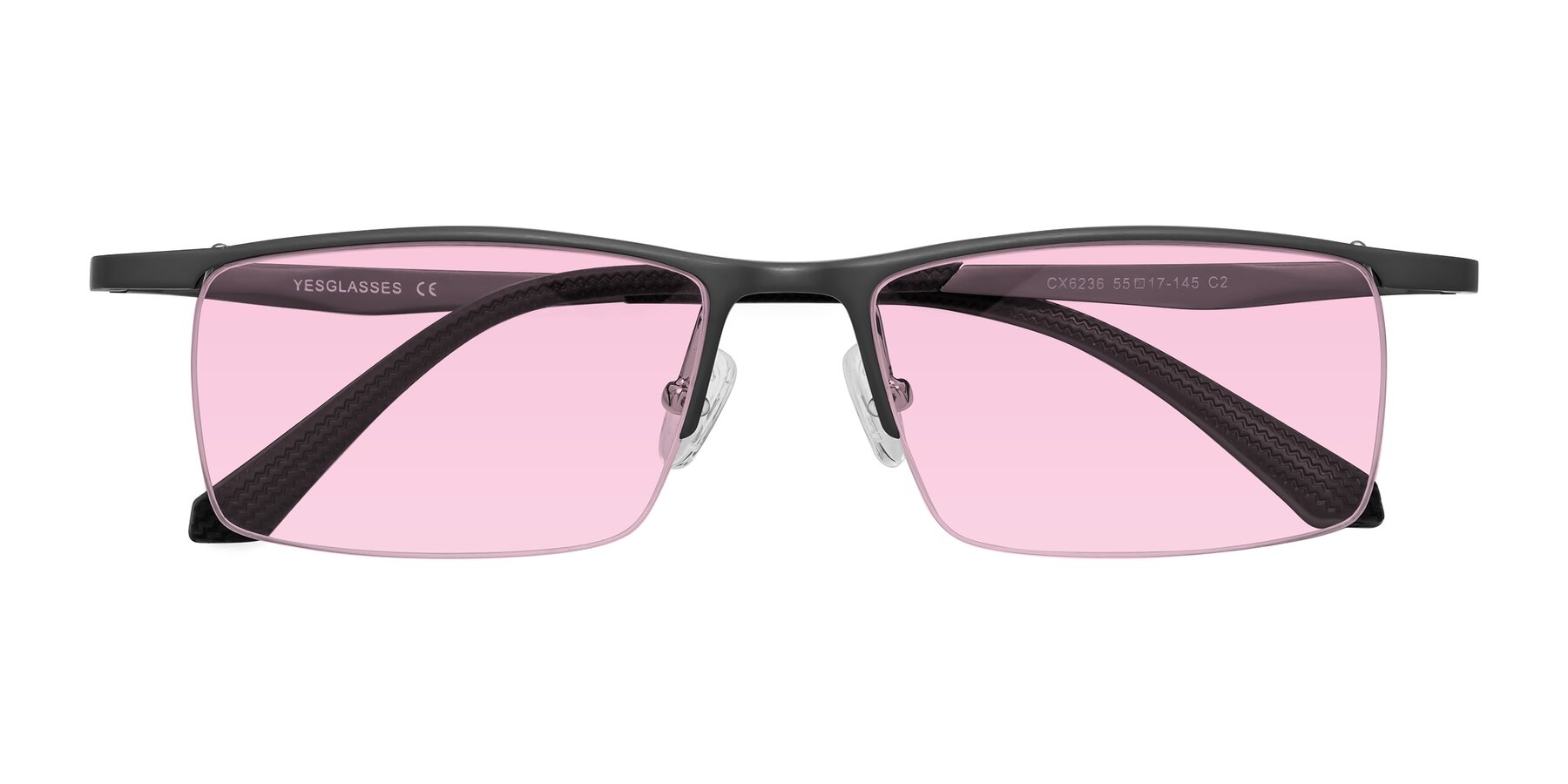 Folded Front of CX6236 in Gunmetal with Light Pink Tinted Lenses